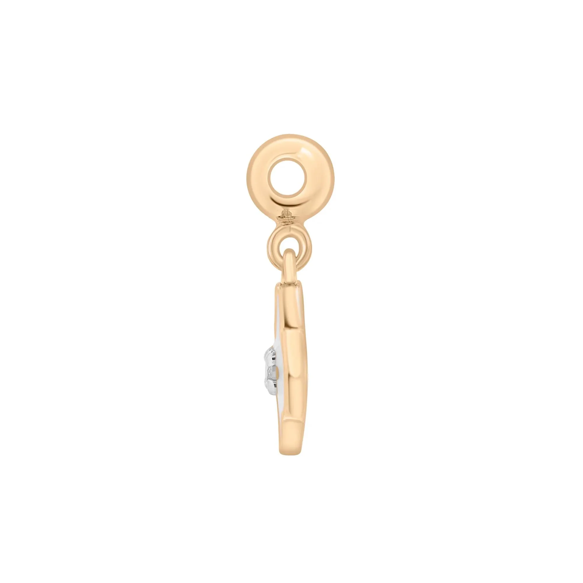 Diamond Accent Clover and Enamel Bead Charm Vermeil Yellow Size 14.50mm - Image 2