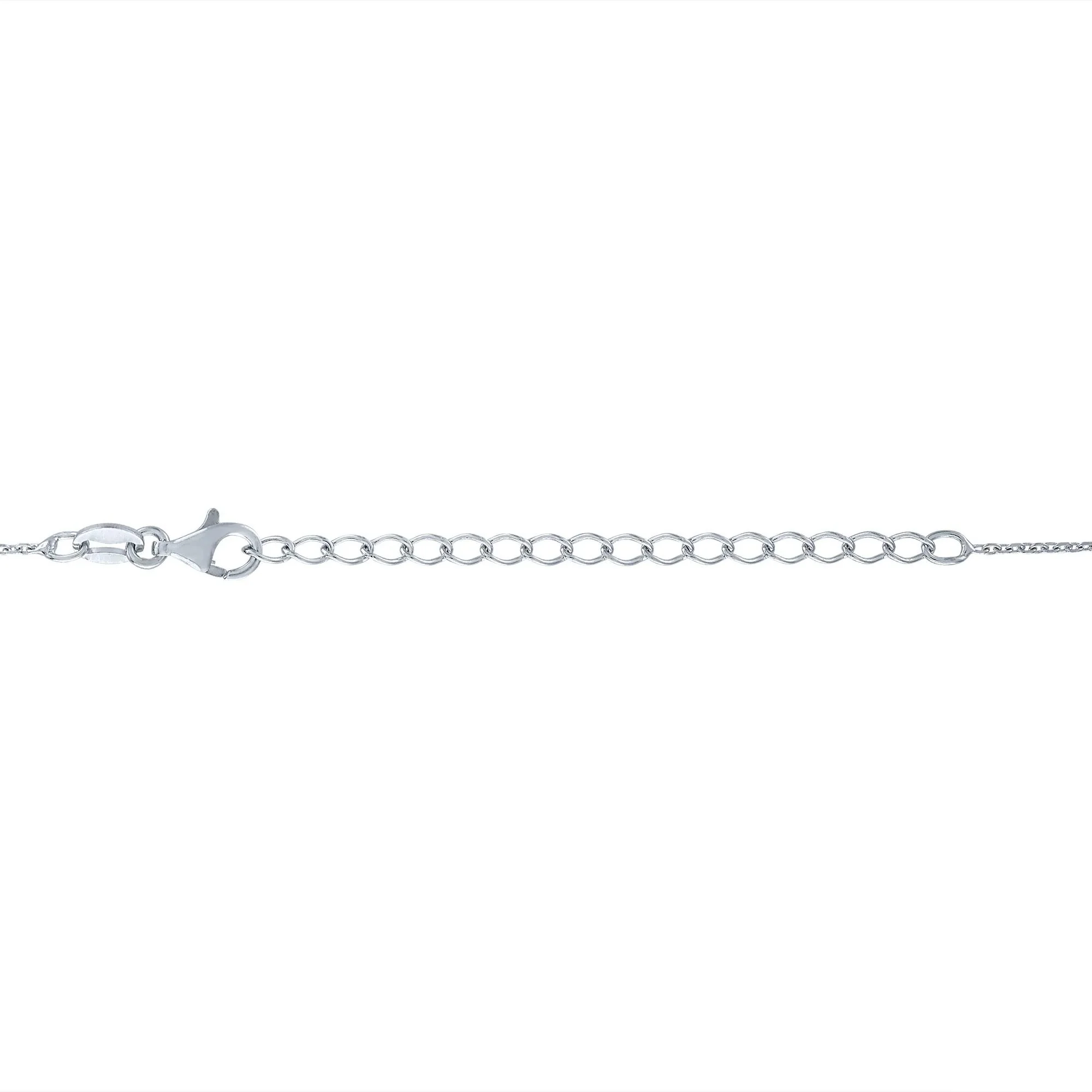 1/5 CT. Tw. Lab-Created Opal & Diamond Halo Pendant Necklace .925 Sterling Silver White Size 18" - Image 4