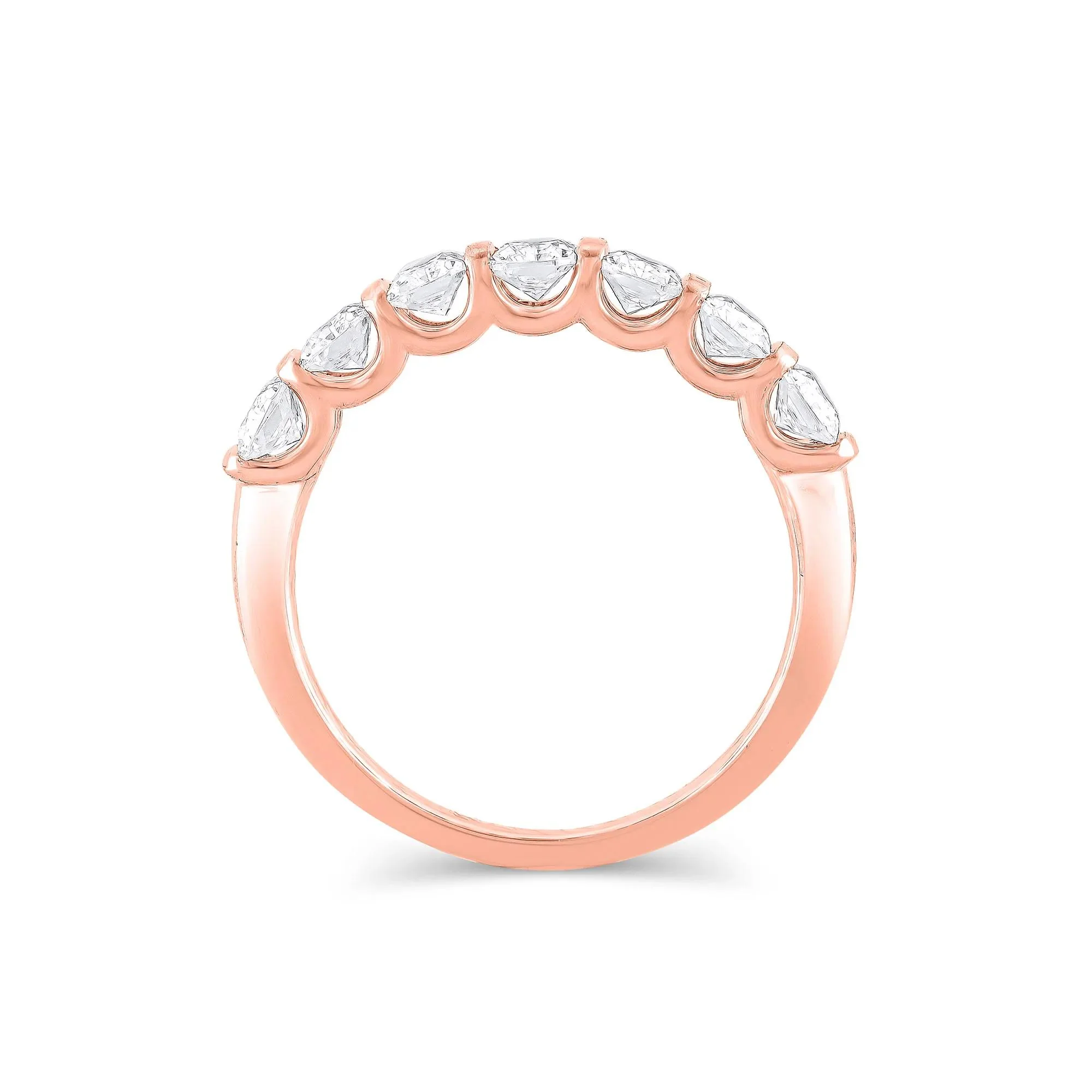 1 3/8 CT. Tw. Lab Grown Diamond Radiant-Cut Anniversary Band Ring 14K Rose Gold Size 8 4mm - Image 2