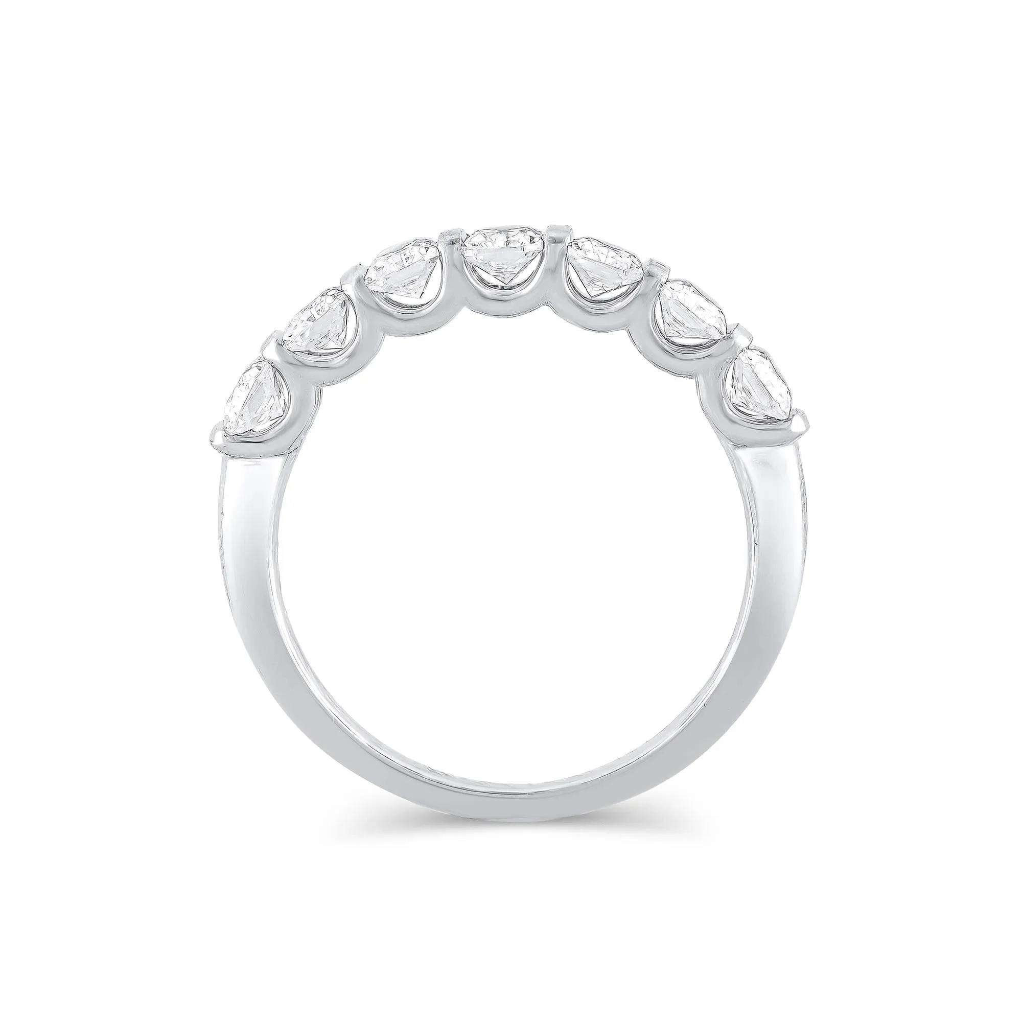 1 3/8 CT. Tw. Lab Grown Diamond Radiant-Cut Anniversary Band Ring 14K White Gold Size 8.5 4mm - Image 2