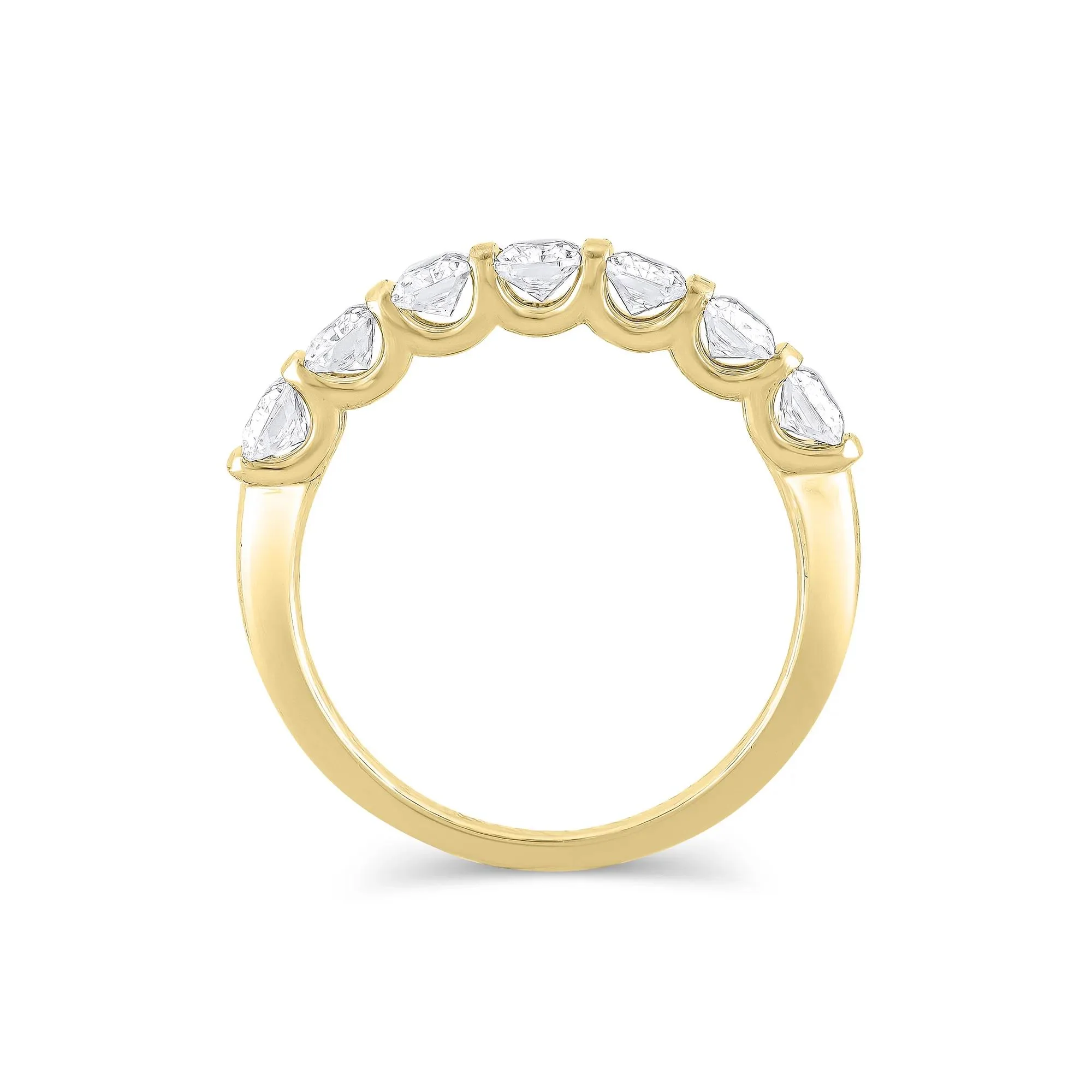 1 3/8 CT. Tw. Lab Grown Diamond Radiant-Cut Anniversary Band Ring 14K Yellow Gold Size 5.5 4mm - Image 2