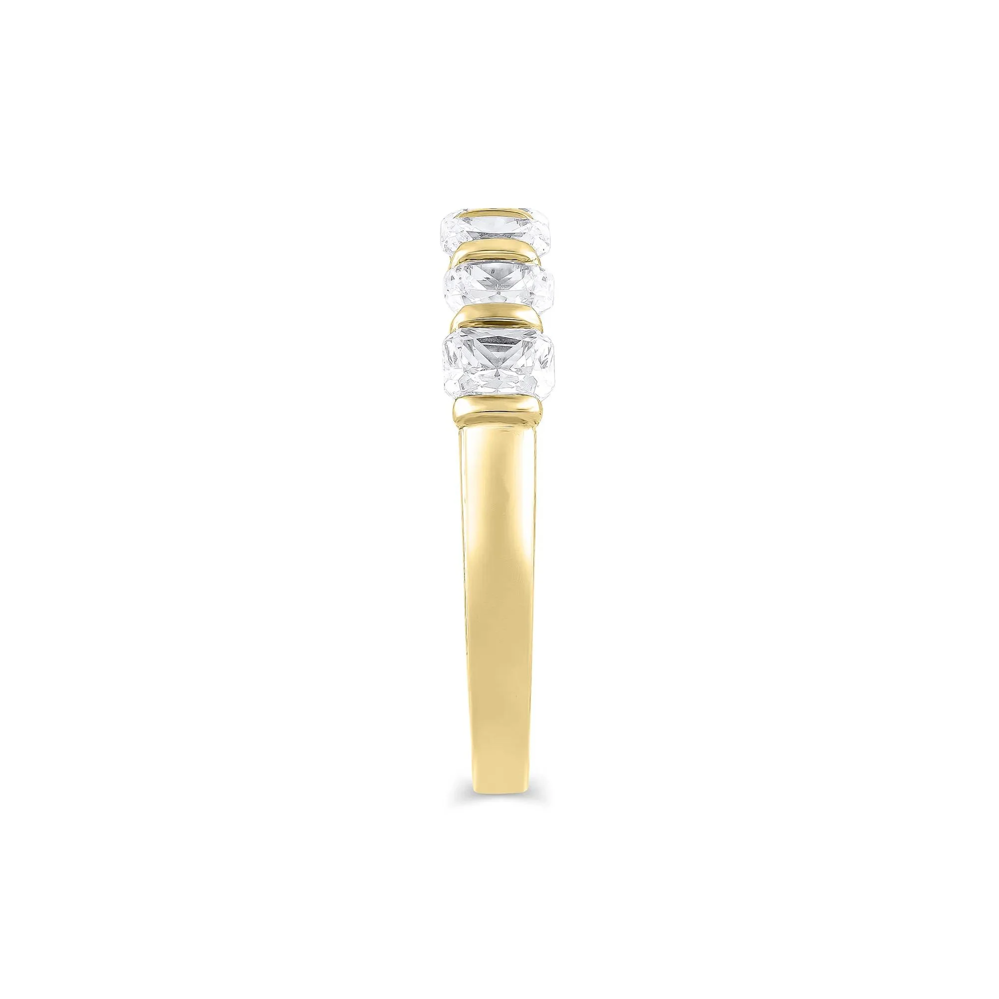 1 3/8 CT. Tw. Lab Grown Diamond Radiant-Cut Anniversary Band Ring 14K Yellow Gold Size 5.5 4mm - Image 3