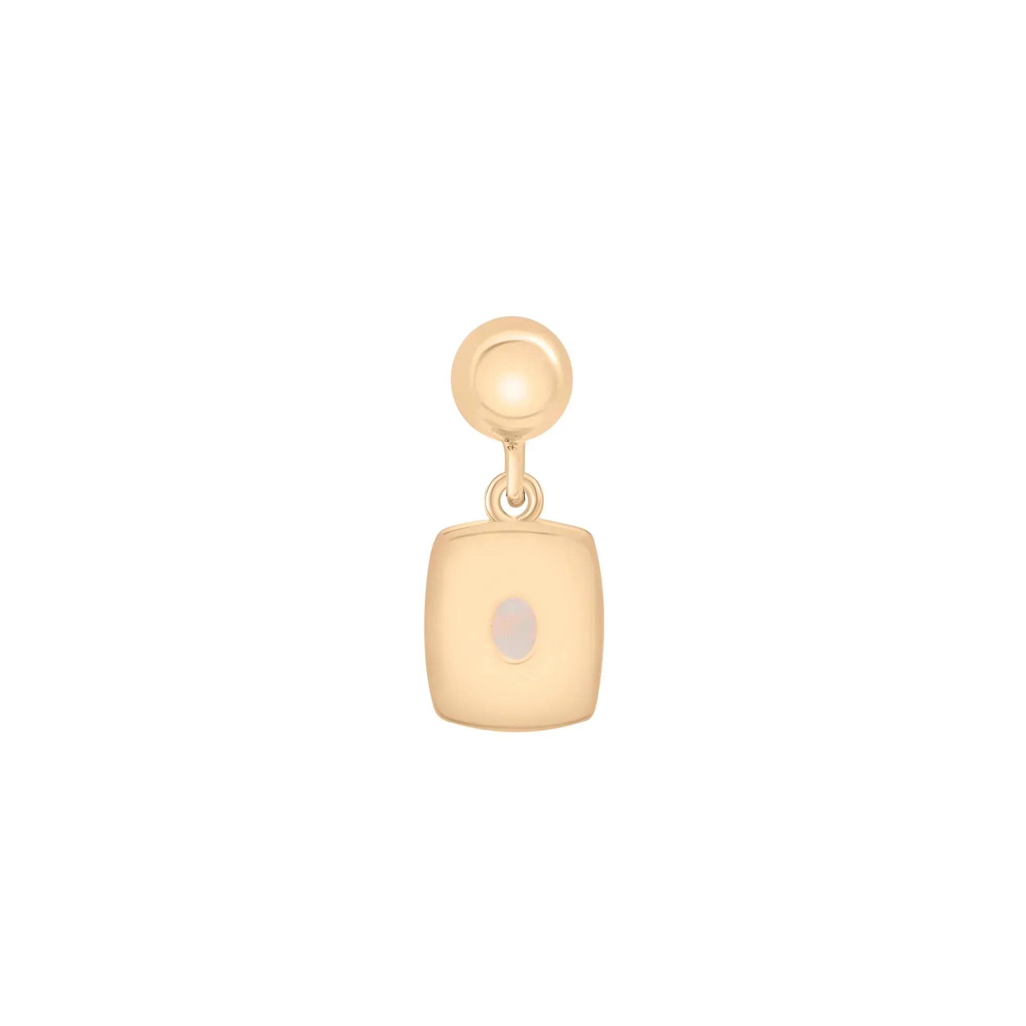 Lab-Created Opal Medallion Birthstone Bead Charm Vermeil Yellow Size 13.00mm - Image 3