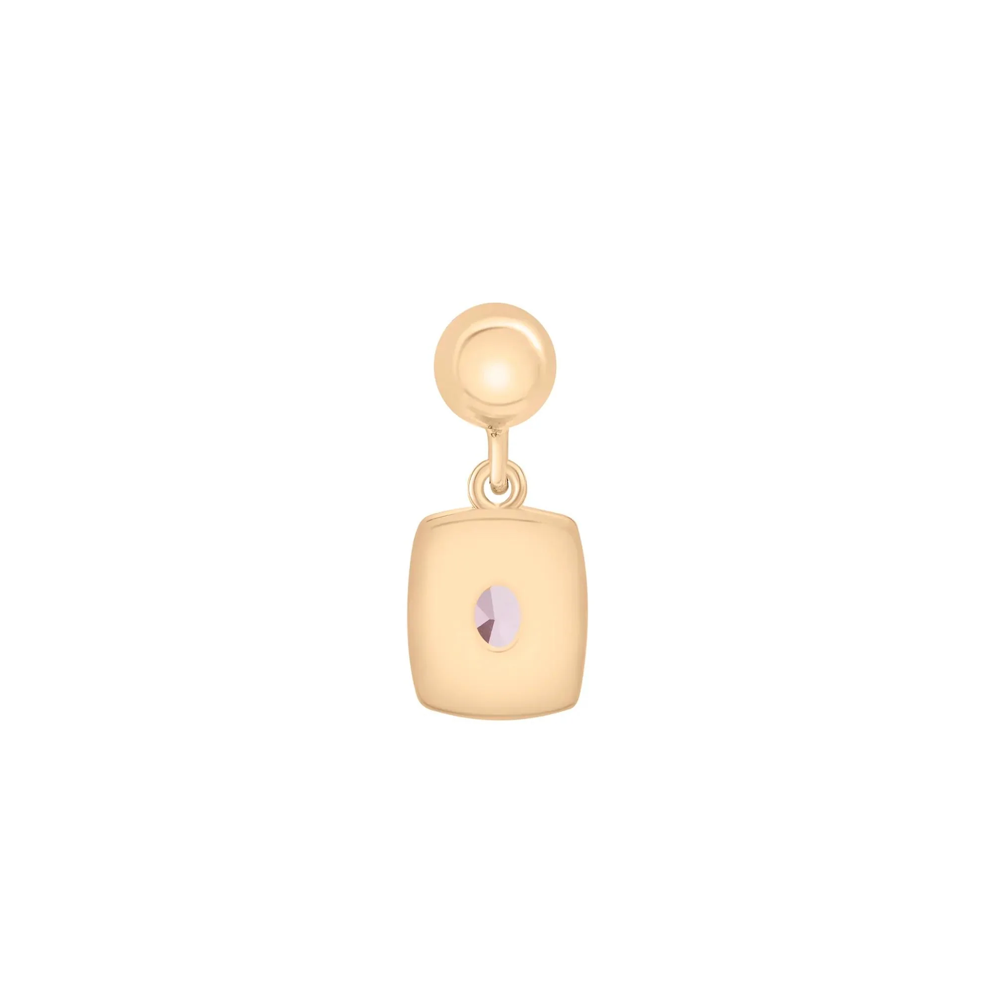 Lab-Created Pink Sapphire Medallion Birthstone Bead Charm Vermeil Yellow Size 13.00mm - Image 3