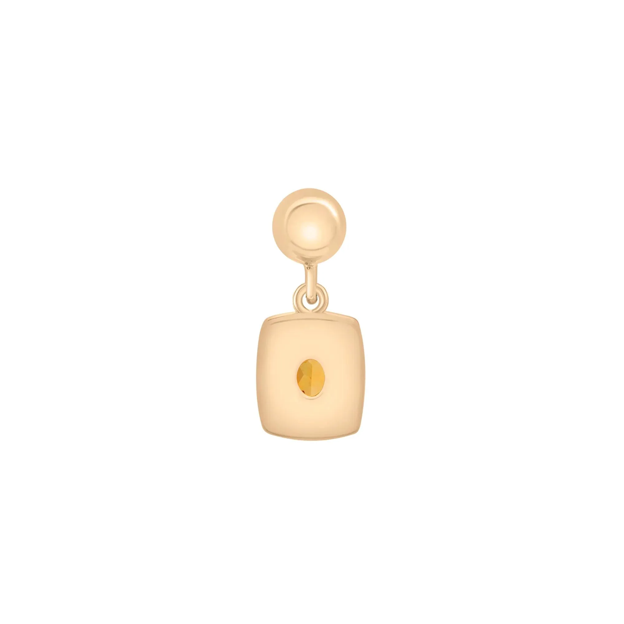 Citrine Medallion Birthstone Bead Charm Vermeil Yellow Size 13.00mm - Image 3