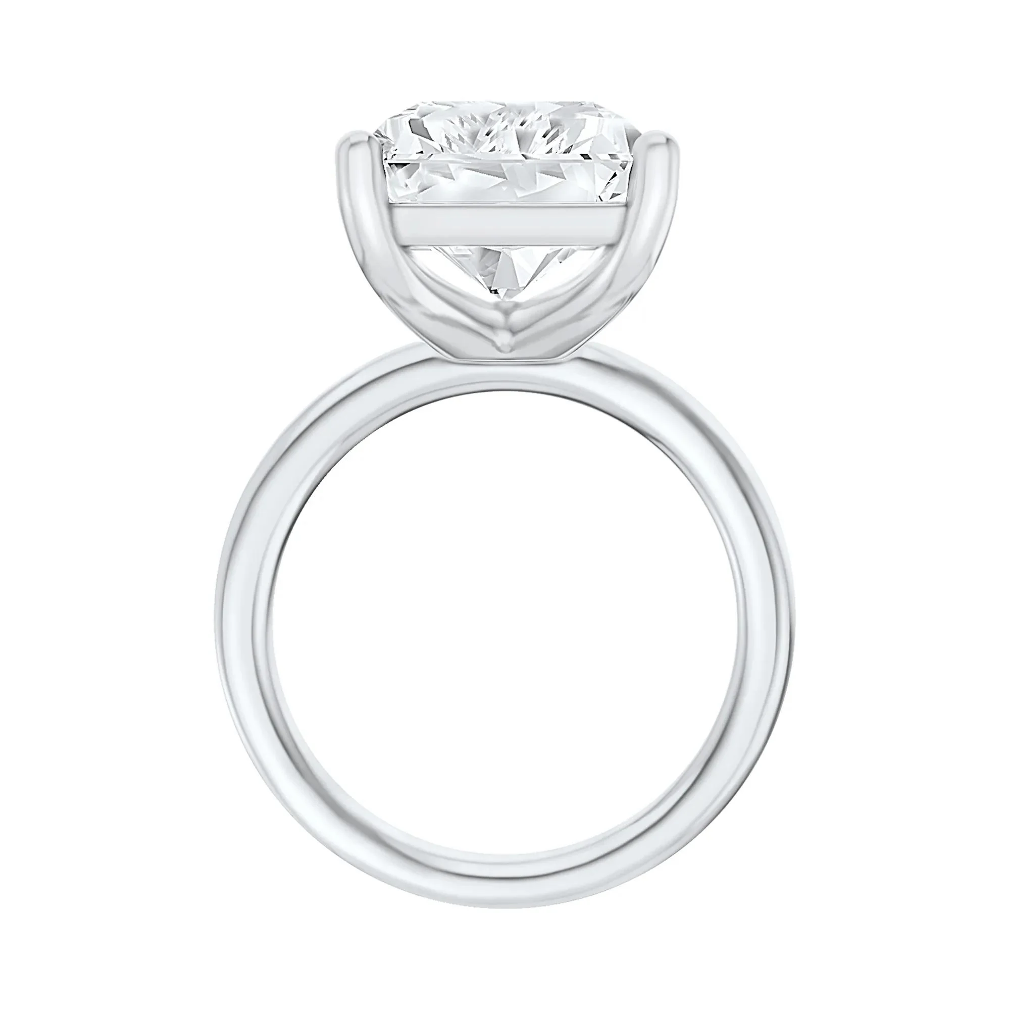 Lab Grown Diamond Radiant-Cut Solitaire Ring 14K White Gold (10 CT.) Size 4 2mm - Image 2