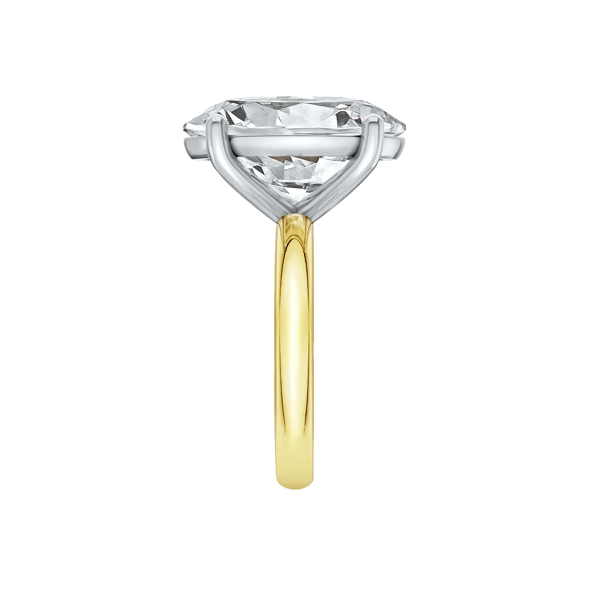 Lab Grown Diamond Oval Solitaire Ring 14K Yellow & White Gold (8 CT.) Size 10 2mm - Image 3