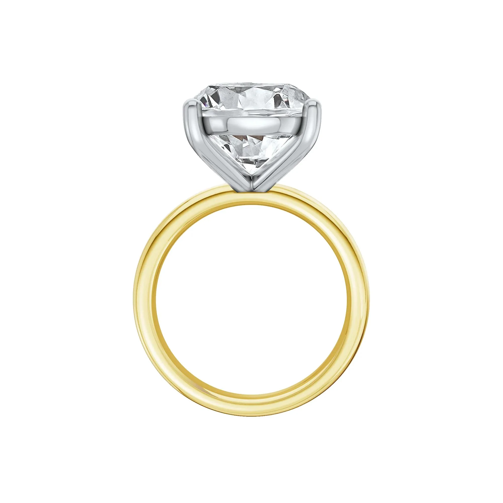 Lab Grown Diamond Oval Solitaire Ring 14K Yellow & White Gold (8 CT.) Size 11.5 2mm - Image 2