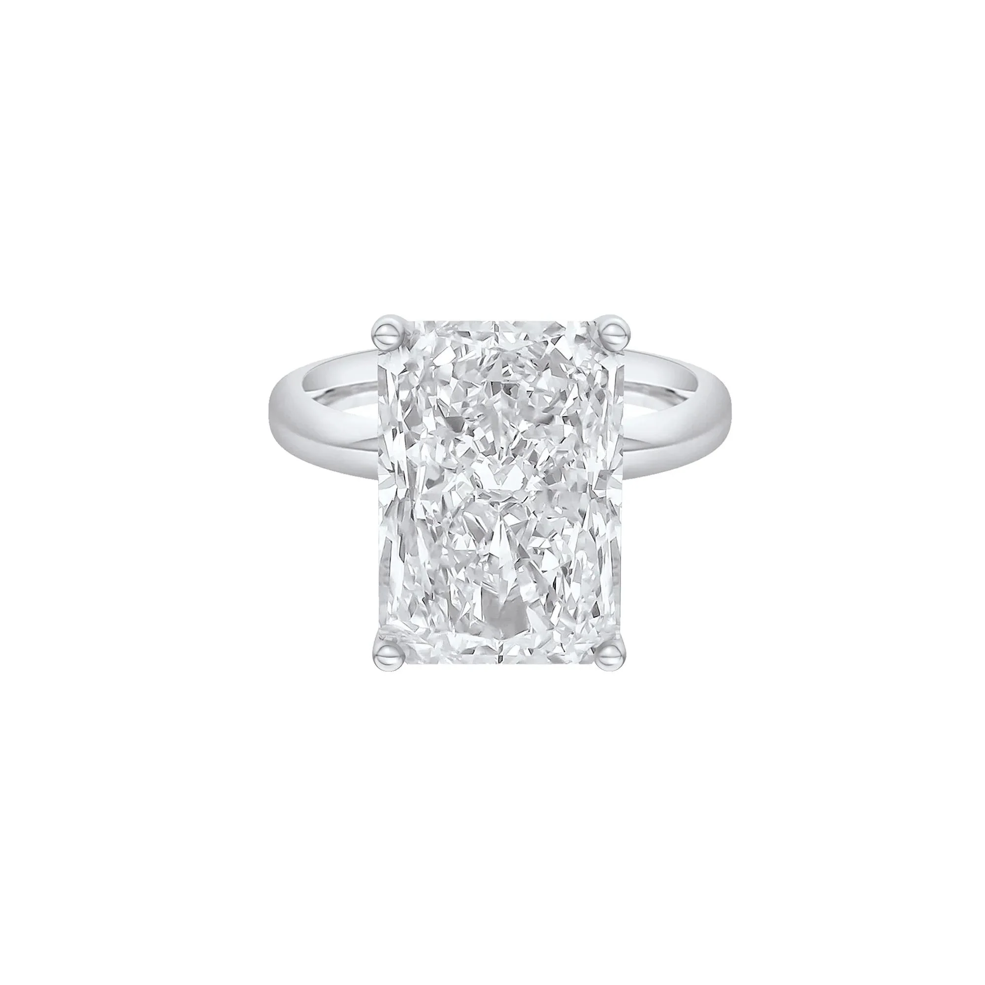 Lab Grown Diamond Radiant-Cut Solitaire Ring 14K White Gold (8 CT.) Size 9.5 2mm