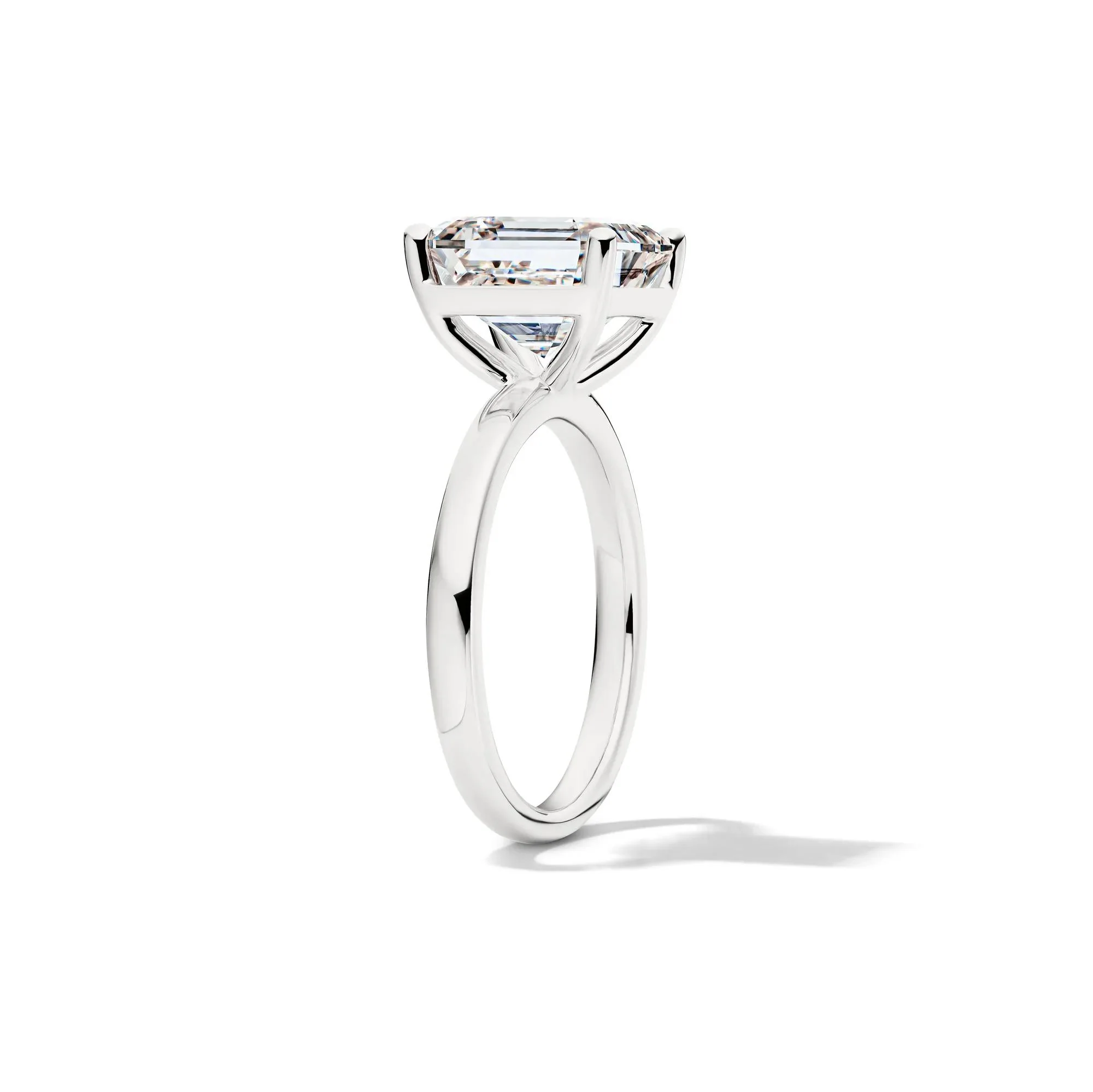 Lab Grown Diamond Asscher-Cut Solitaire Engagement Ring 14K White Gold (5 CT.) Size 4 2mm - Image 3