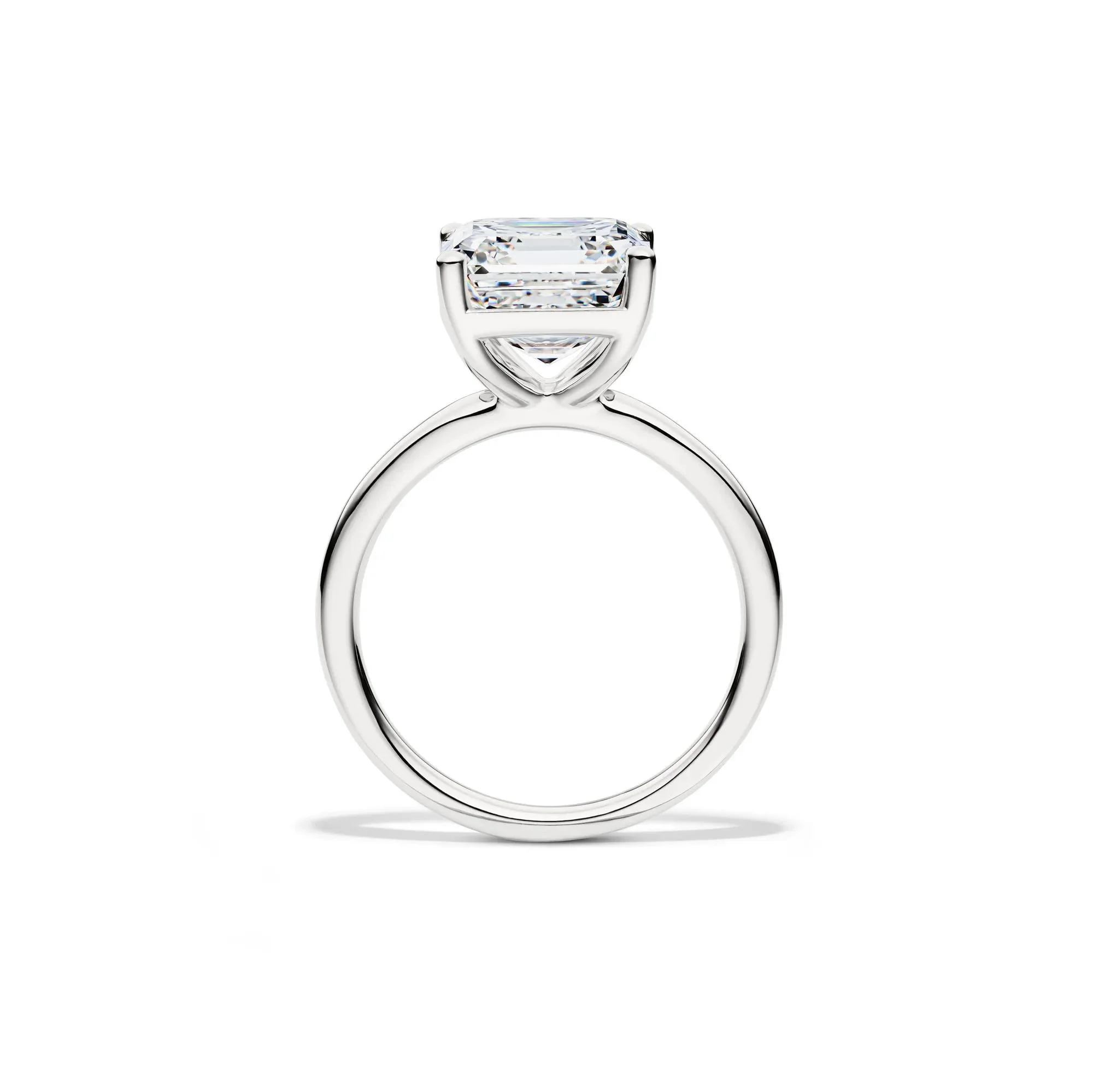 Lab Grown Diamond Asscher-Cut Solitaire Engagement Ring 14K White Gold (5 CT.) Size 5.5 2mm - Image 2