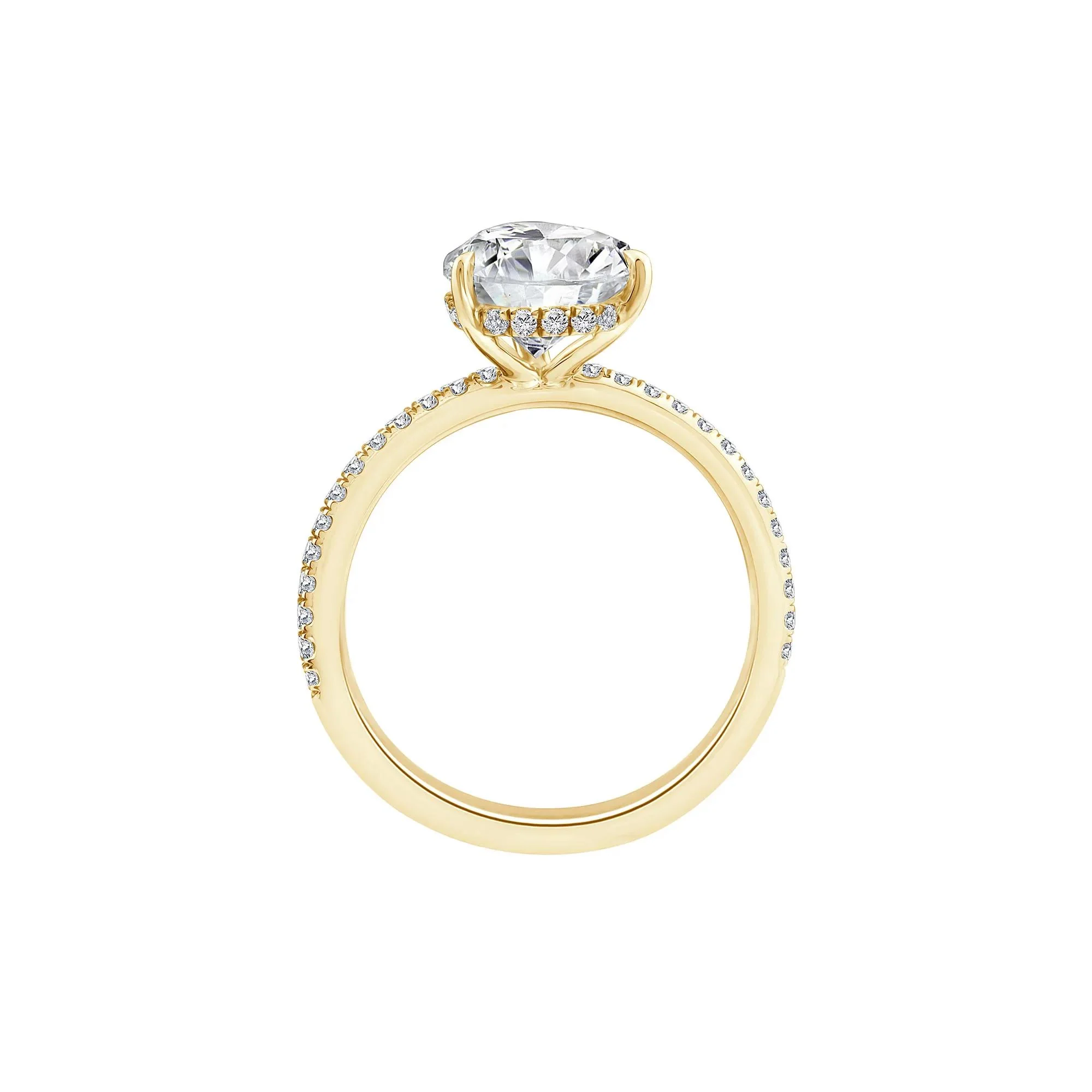 3 1/4 CT. Tw. Lab Grown Diamond Pear-Shaped Engagement Ring 14K Yellow Gold Round Brilliant Cut Size 7.5 1mm - Image 2