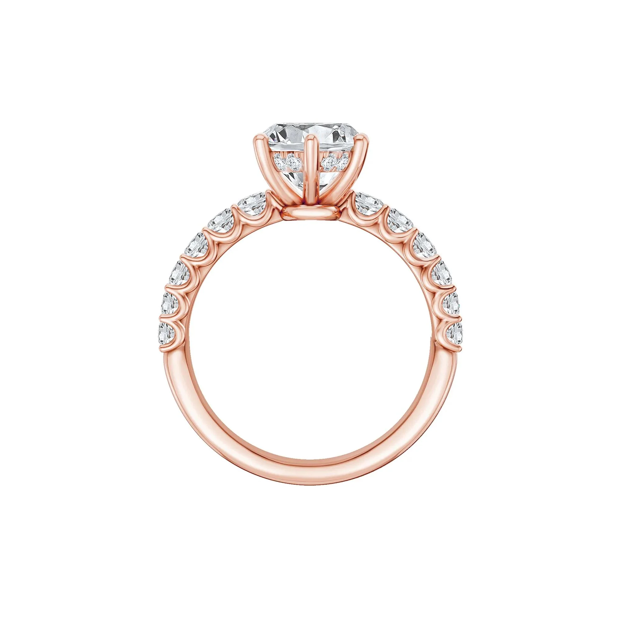 3 5/8 CT. Tw. Lab Grown Diamond Engagement Ring 14K Rose Gold Size 5 2mm - Image 2