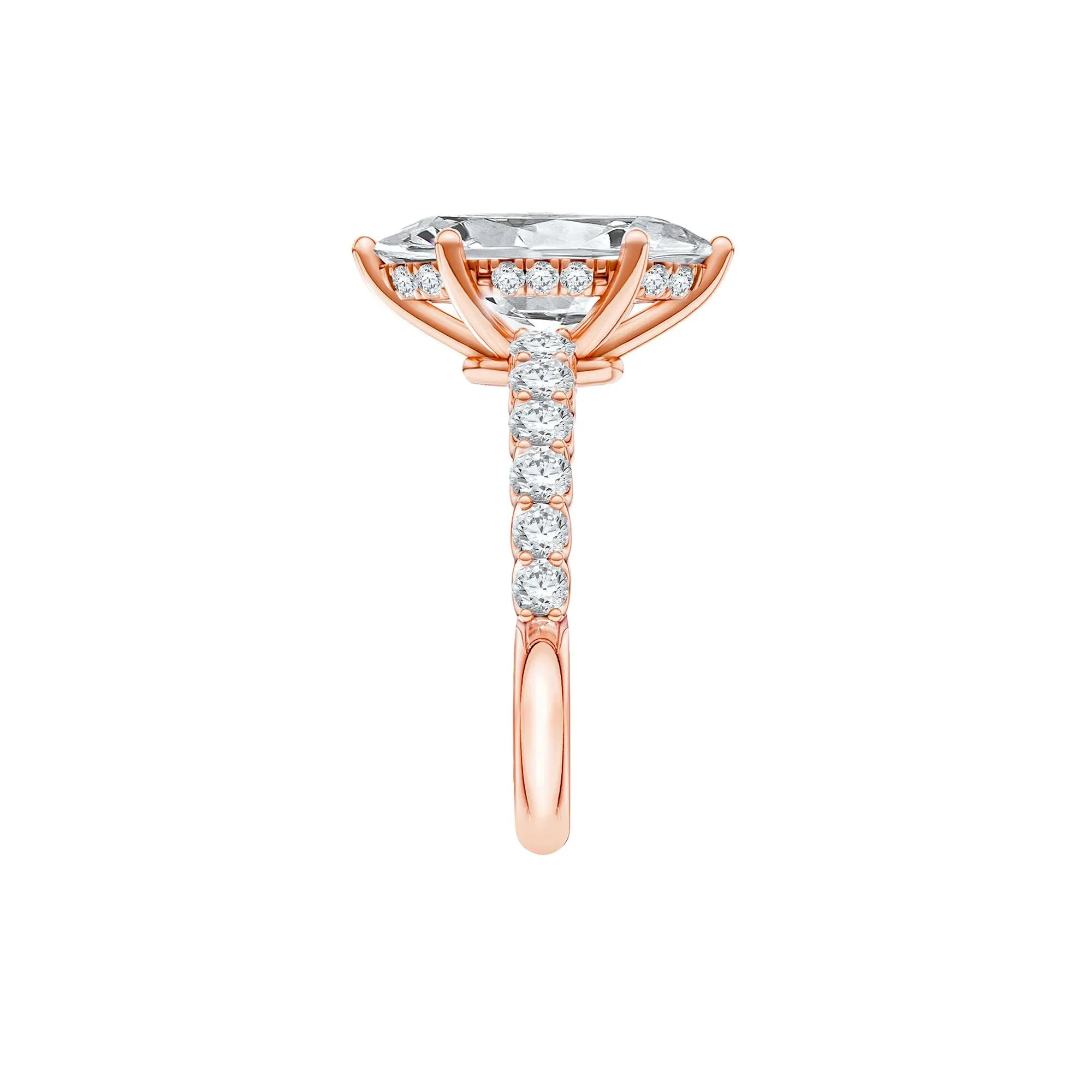 3 5/8 CT. Tw. Lab Grown Diamond Engagement Ring 14K Rose Gold Size 9 2mm - Image 3