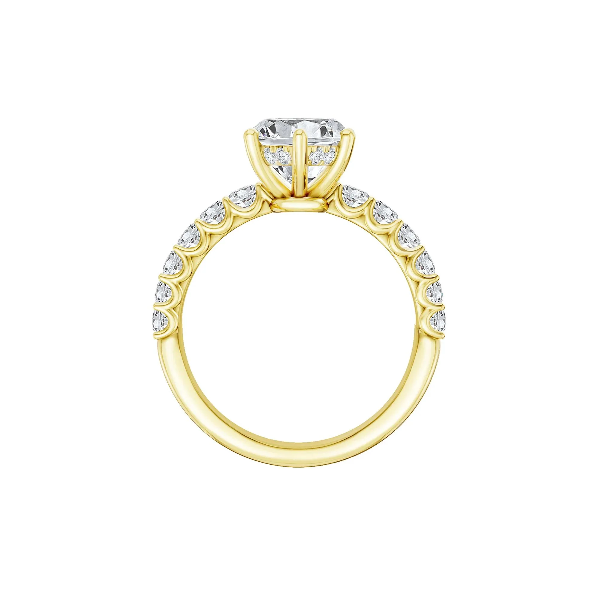3 5/8 CT. Tw. Lab Grown Diamond Engagement Ring 14K Yellow Gold Size 5.5 2mm - Image 2