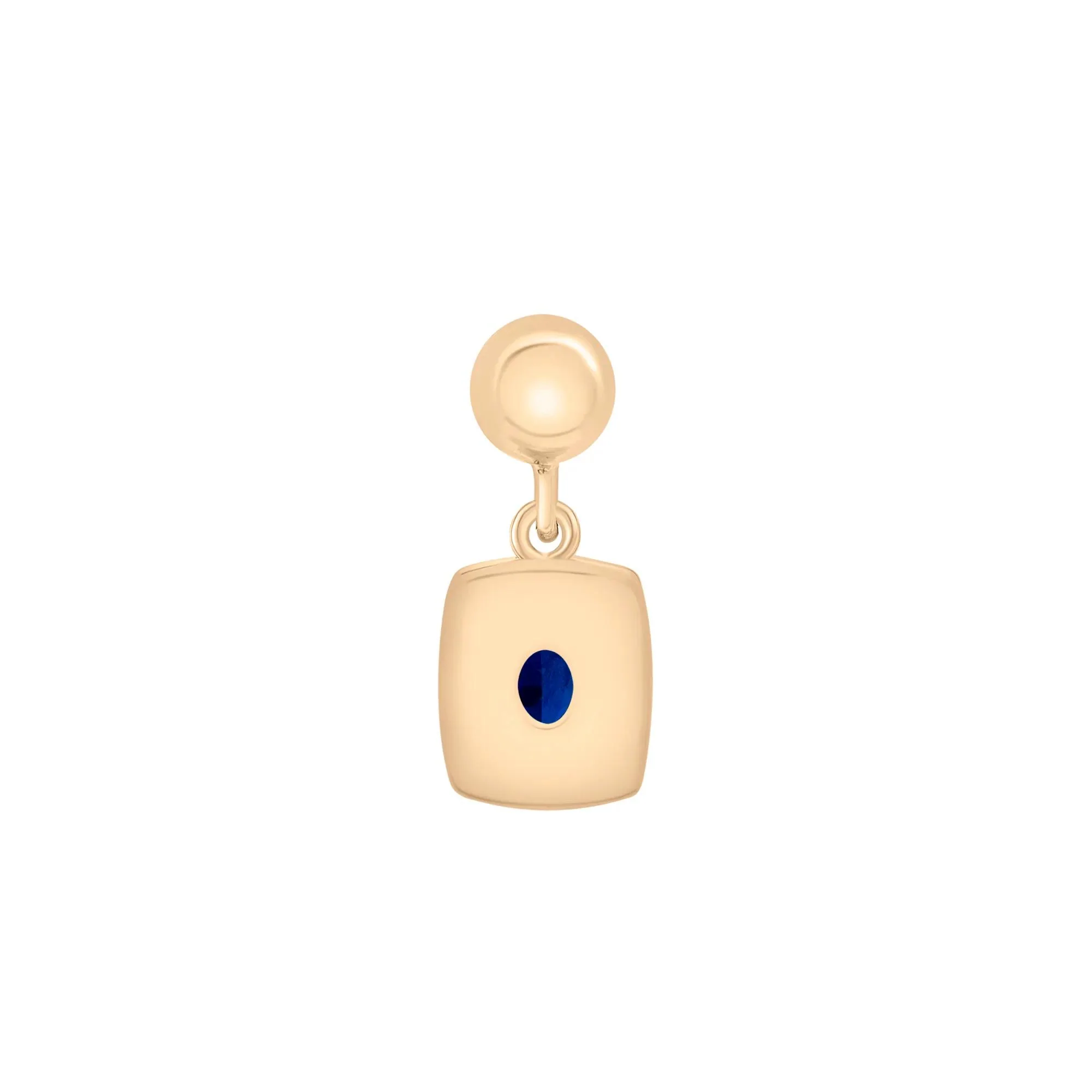 Lab-Created Blue Sapphire Medallion Birthstone Bead Charm Vermeil Yellow Size 13.00mm - Image 3