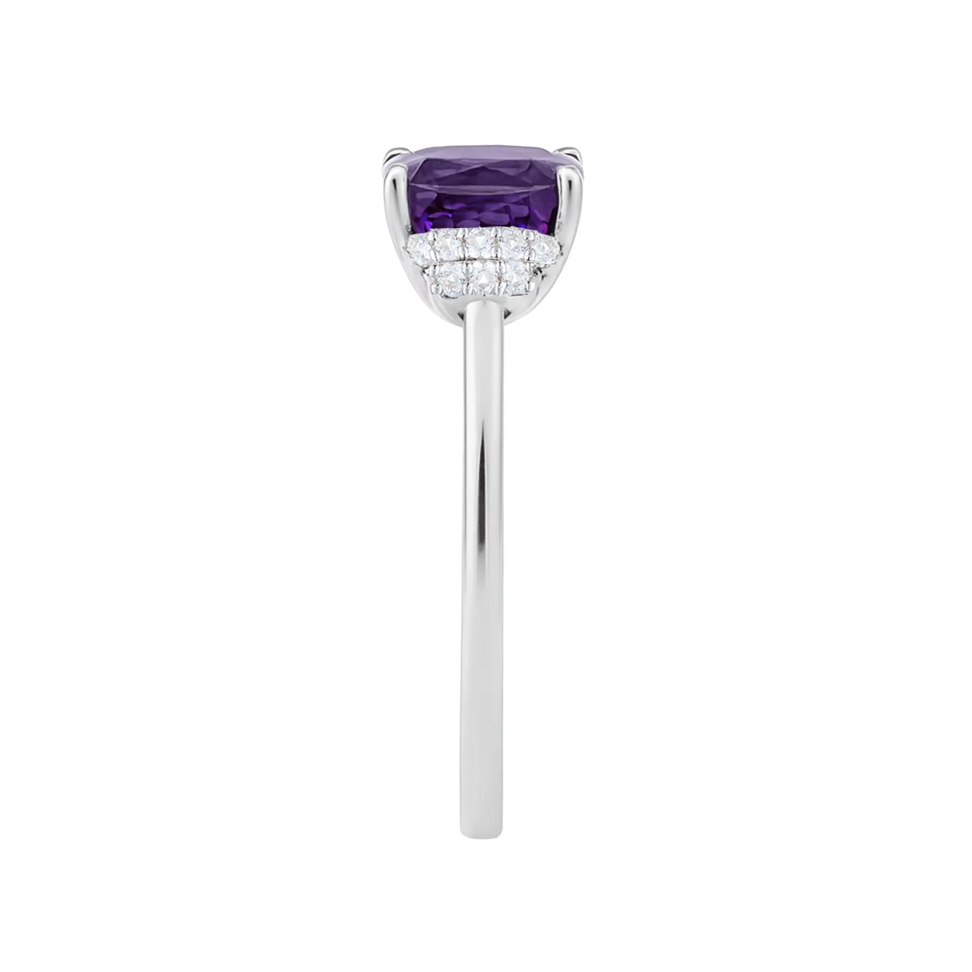 Amethyst & Lab-Created White Sapphire Ring Earring and Pendant Box Set .925 Sterling Silver Size 6.5 1mm - Image 5