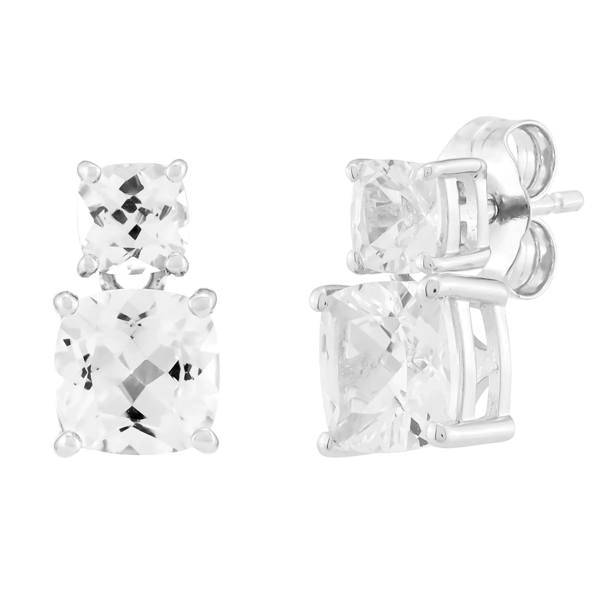 Lab-Created White Sapphire Ring Earring and Pendant Box Set .925 Sterling Silver Size 8 - Image 3
