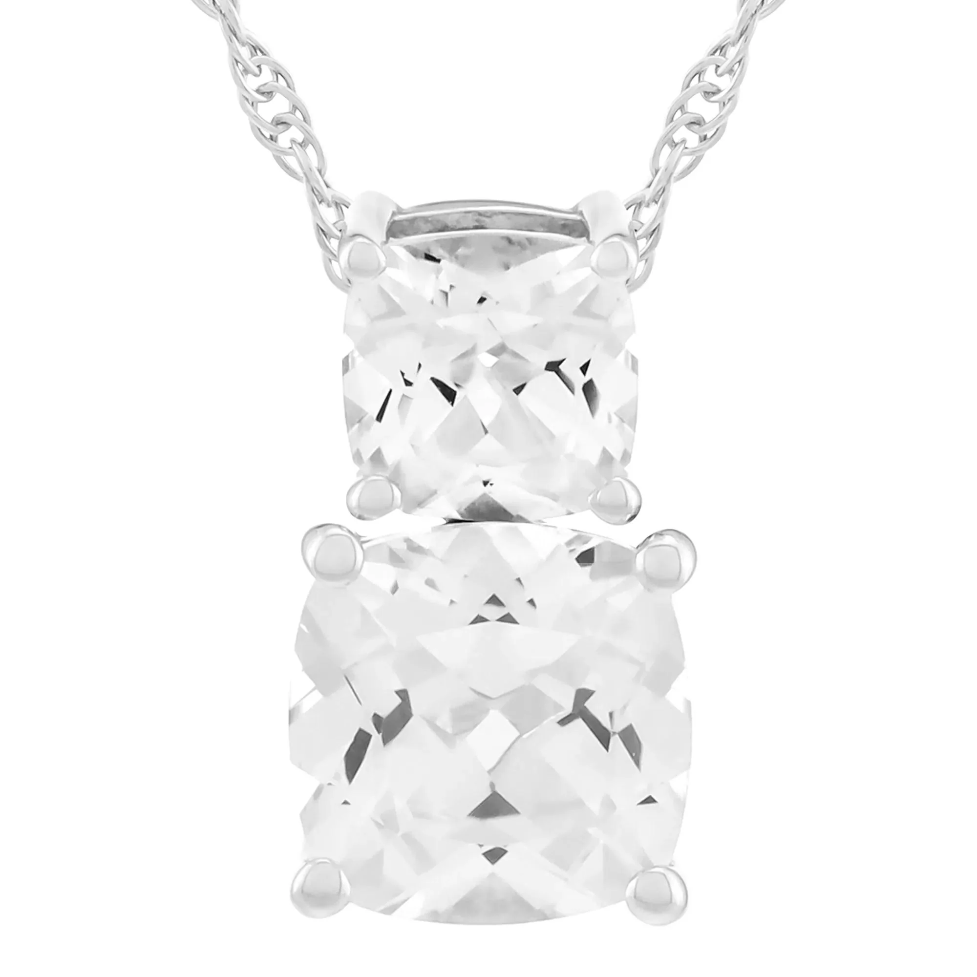 Lab-Created White Sapphire Ring Earring and Pendant Box Set .925 Sterling Silver Size 8.5 - Image 2