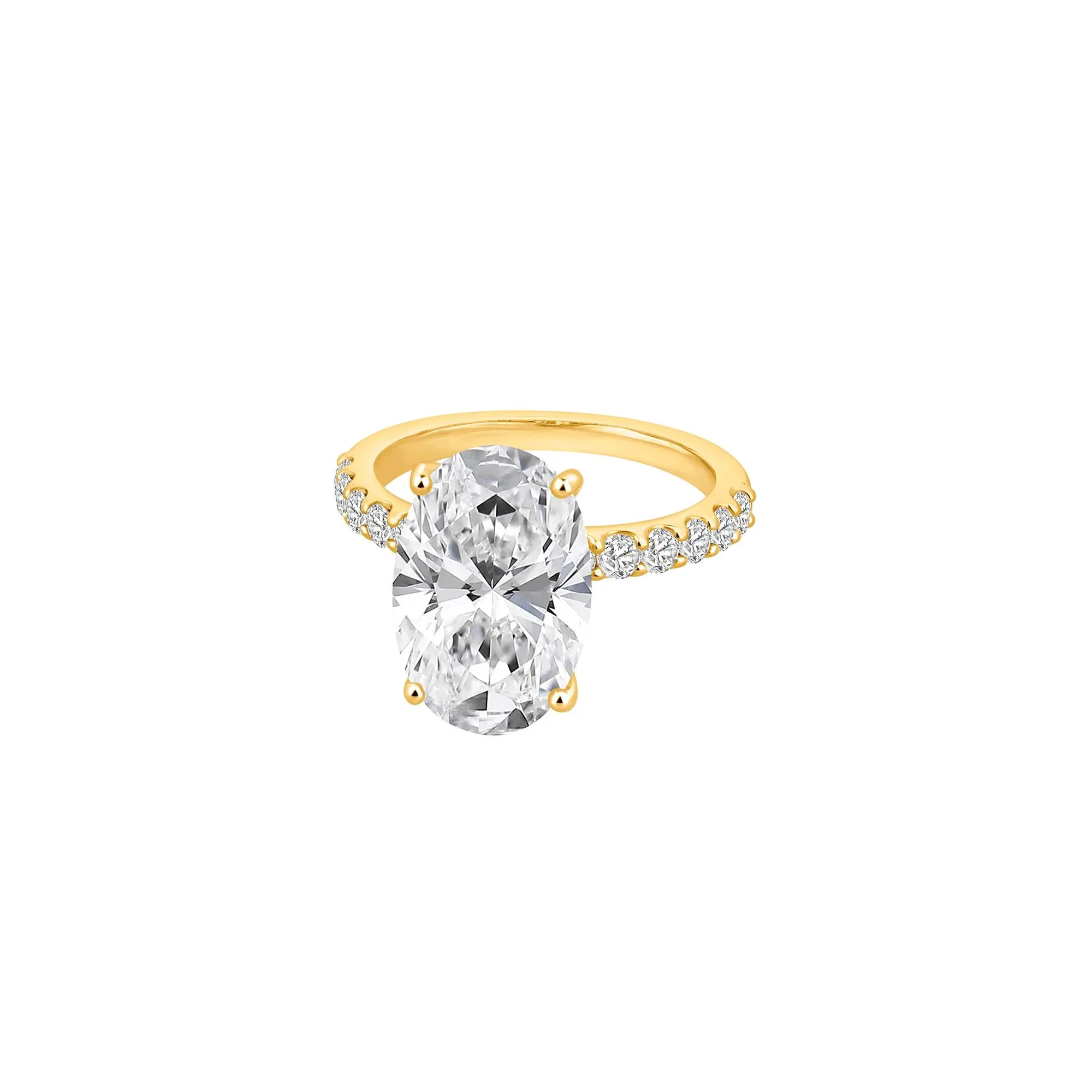 7 3/4 CT. Tw. Lab Grown Diamond Oval Engagement Ring 14K Yellow Gold Size 7 - Image 4
