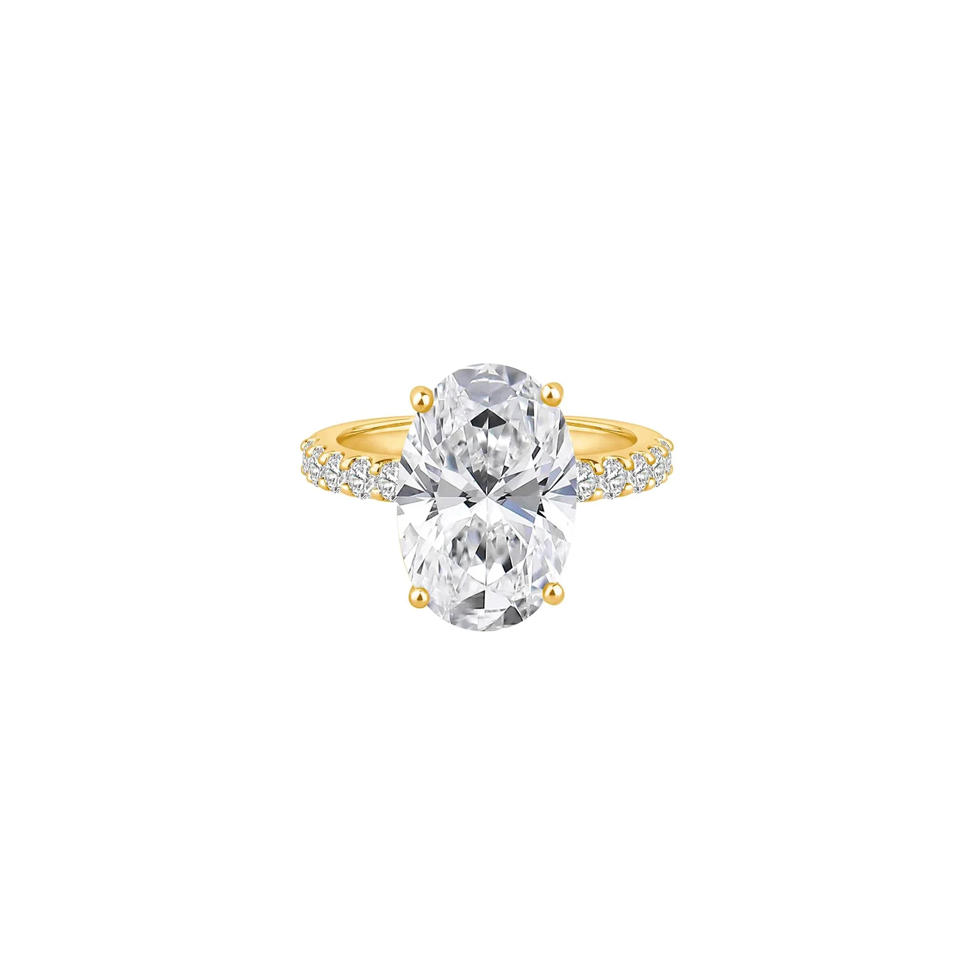 7 3/4 CT. Tw. Lab Grown Diamond Oval Engagement Ring 14K Yellow Gold Size 9
