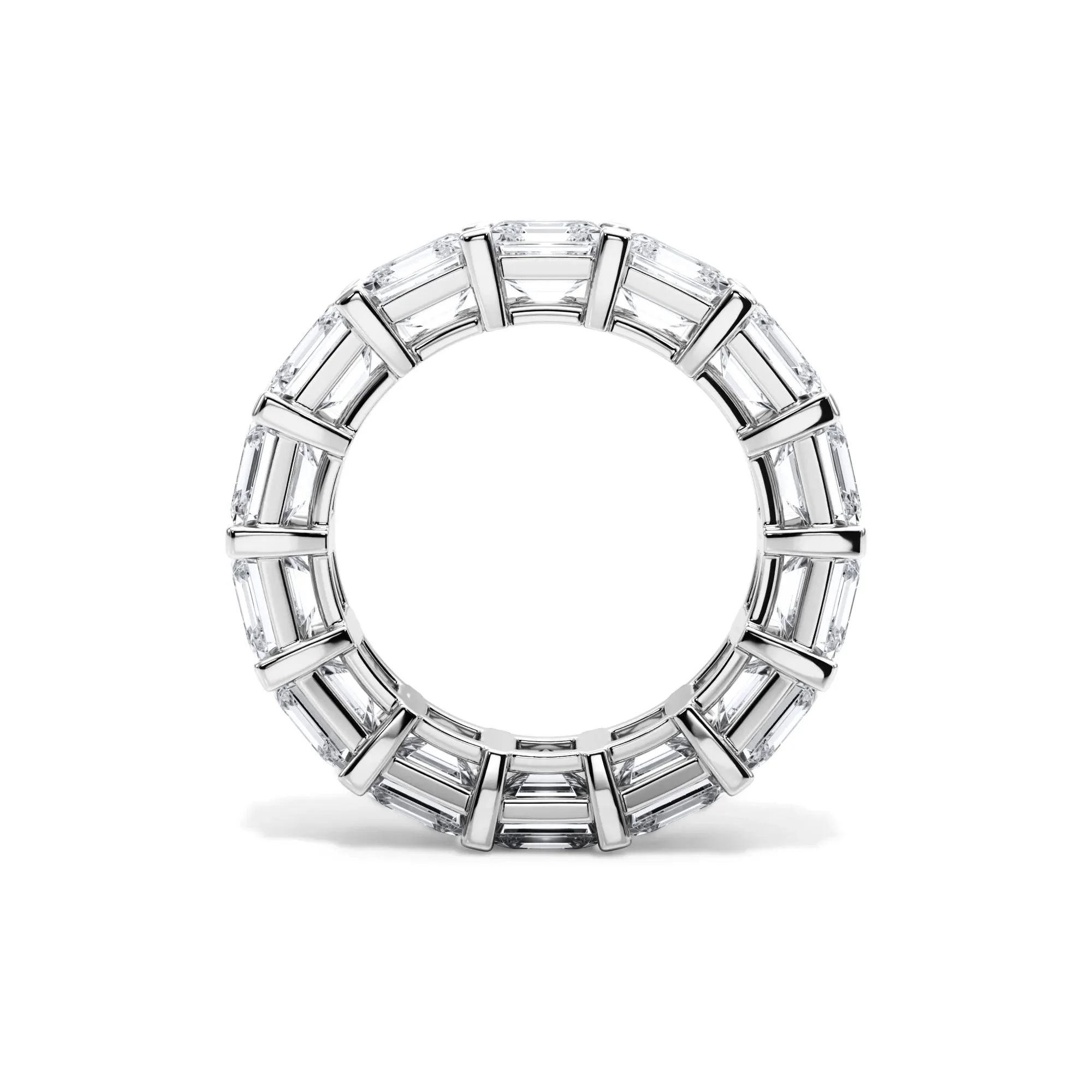 10 1/2 CT. Tw. Lab Grown Diamond Asscher-Cut Eternity Band Ring 18K White Gold Size 4 3mm - Image 2