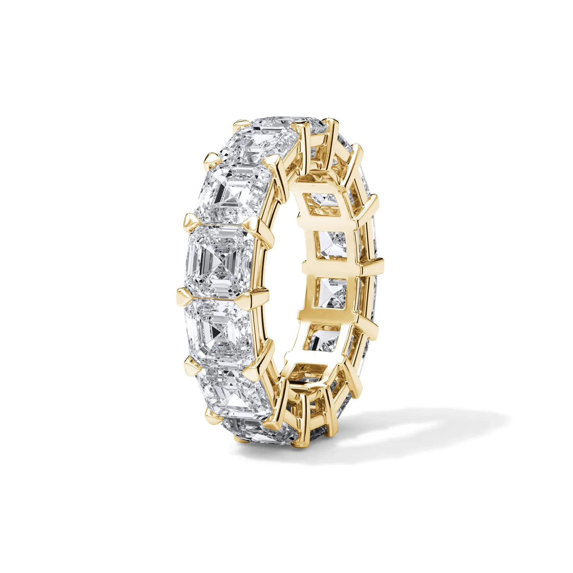 10 1/2 CT. Tw. Lab Grown Diamond Asscher-Cut Eternity Band Ring 18K Yellow Gold Size 4 3mm - Image 3