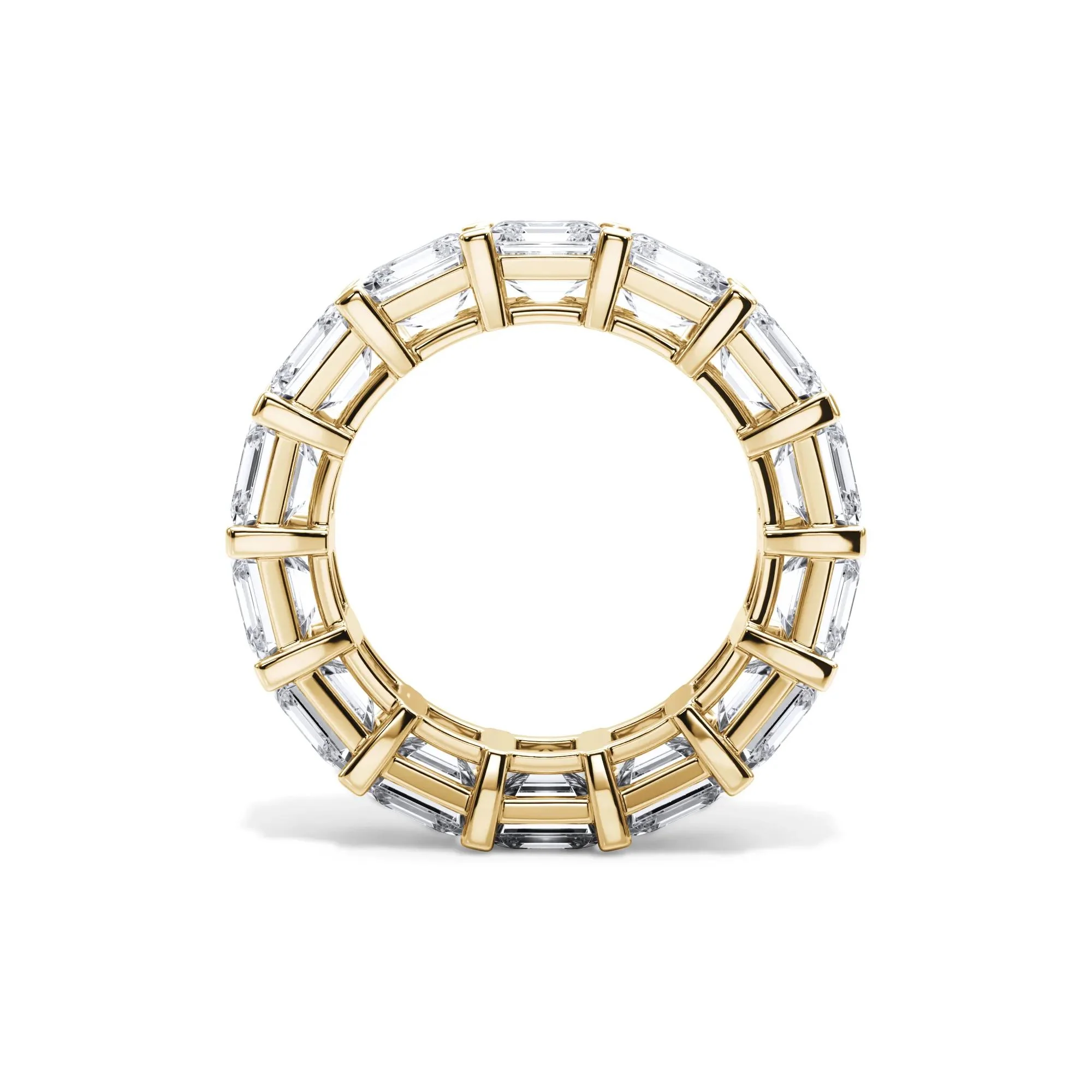 10 1/2 CT. Tw. Lab Grown Diamond Asscher-Cut Eternity Band Ring 18K Yellow Gold Size 8 3mm - Image 2