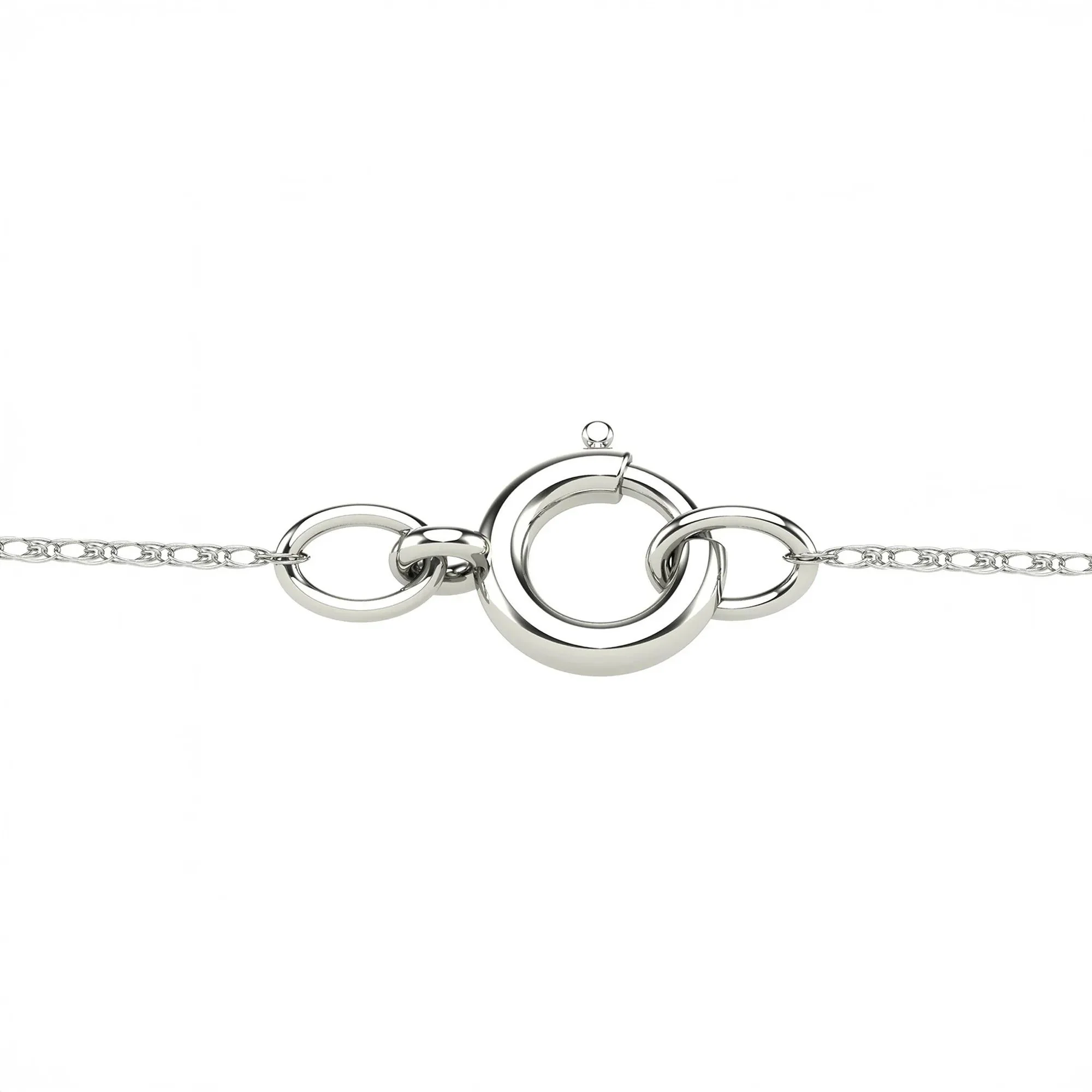 Oval Blue Topaz and Diamond Accent Pendant Necklace 10K White Gold Size 18" - Image 3