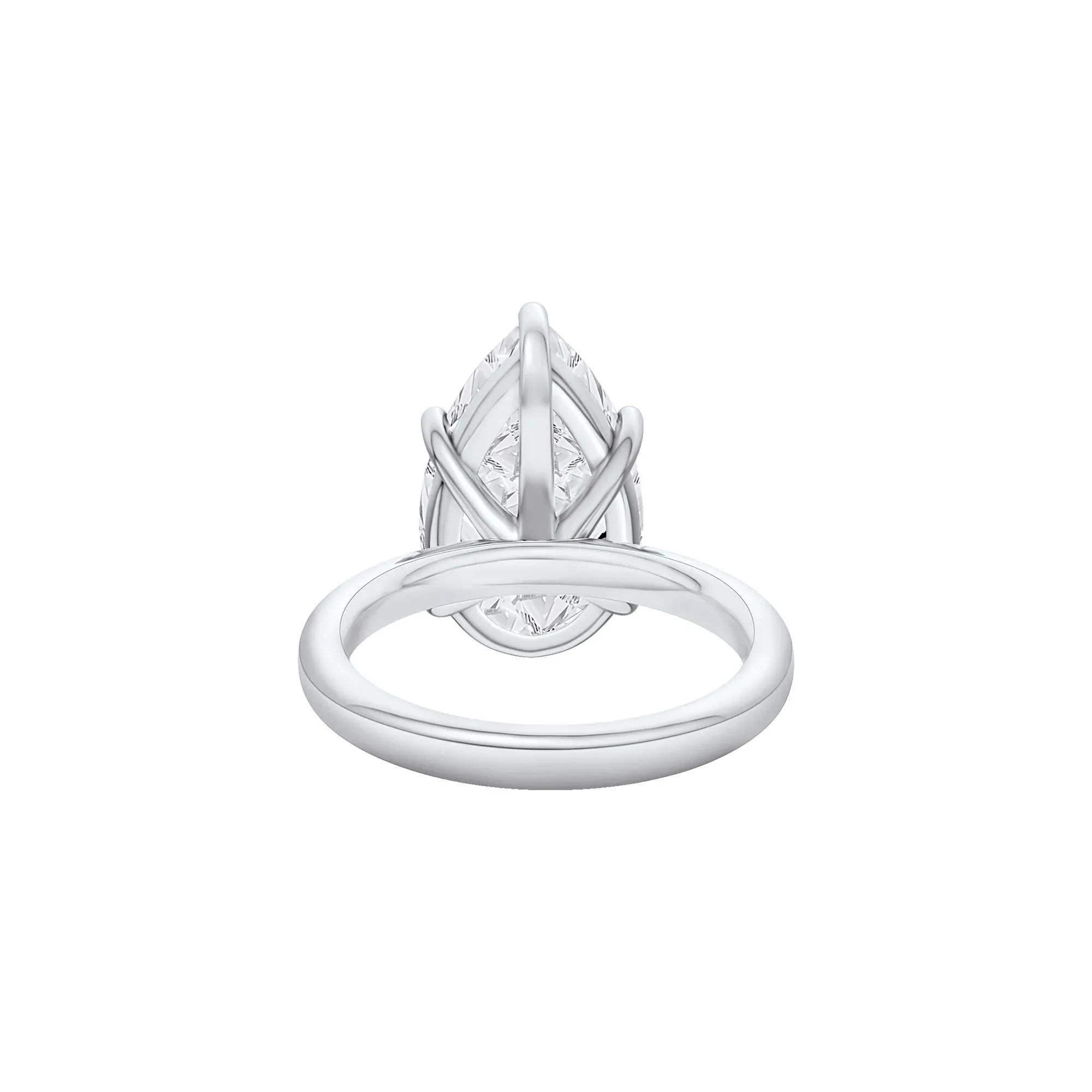 Lab Grown Diamond Pear-Shaped Solitaire Engagement Ring Platinum (6 CT.) White Size 10 2mm - Image 4
