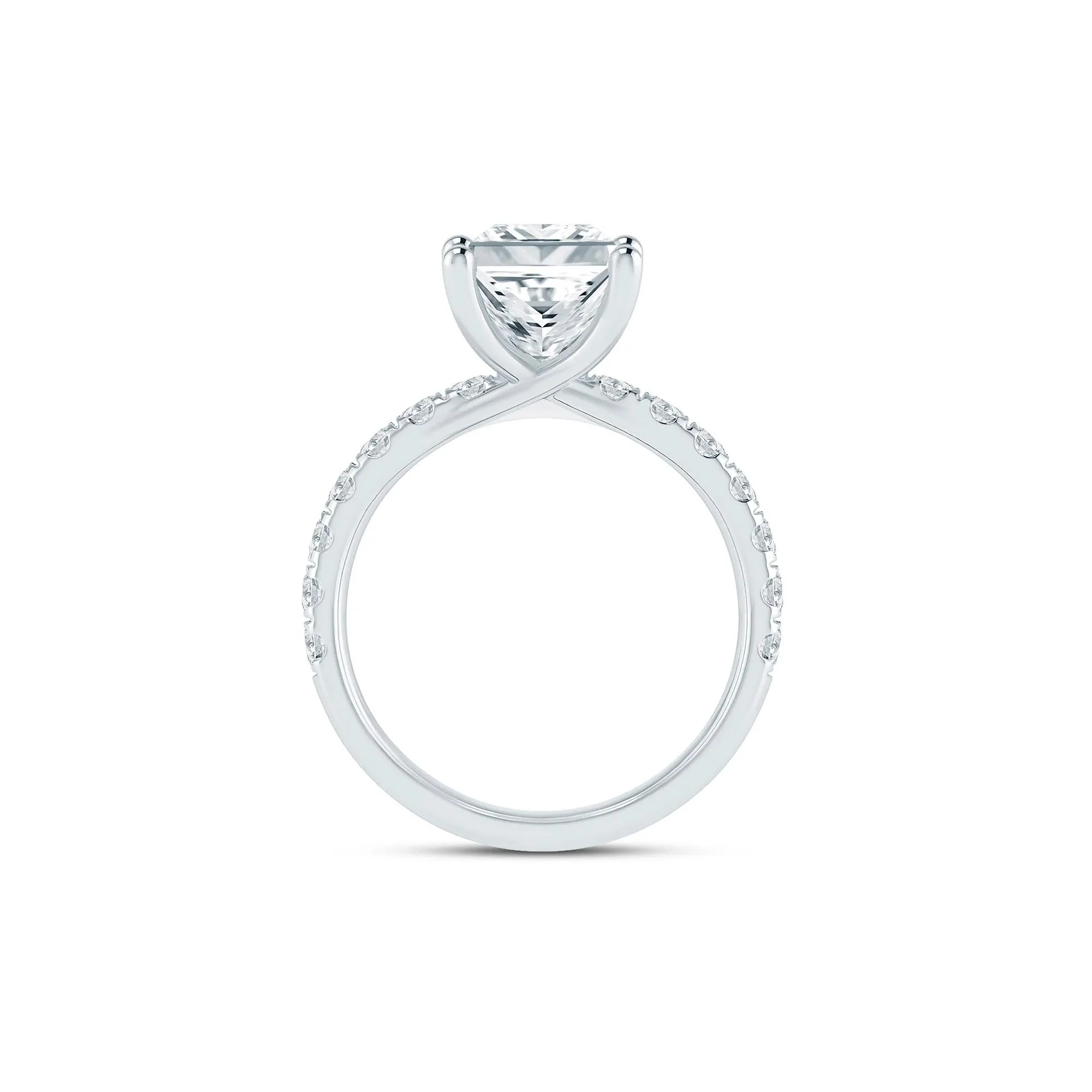4 1/2 CT. Tw. Lab Grown Diamond Radiant-Cut Engagement Ring 14K White Gold Size 6 2mm - Image 2