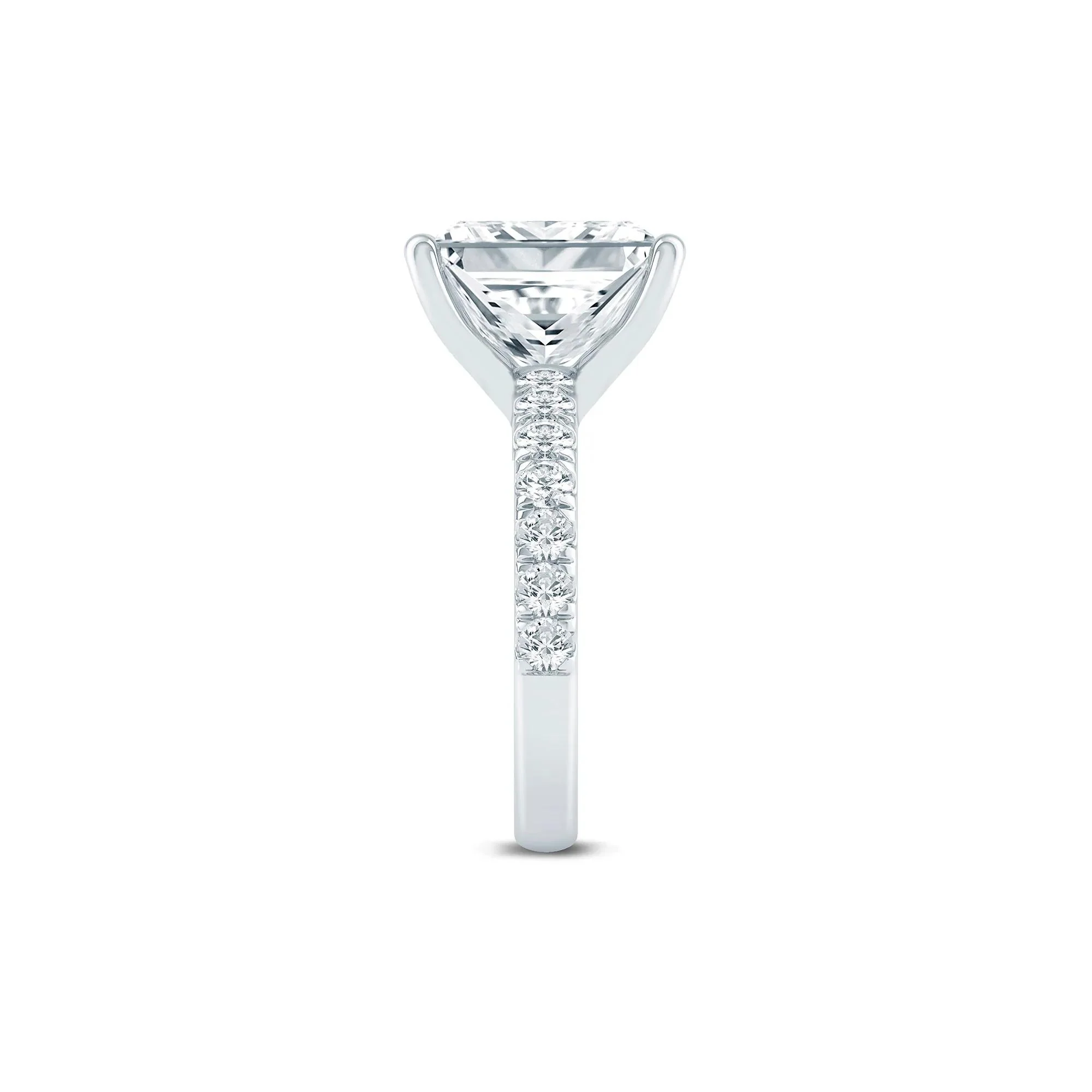 4 1/2 CT. Tw. Lab Grown Diamond Radiant-Cut Engagement Ring 14K White Gold Size 7.5 2mm - Image 3
