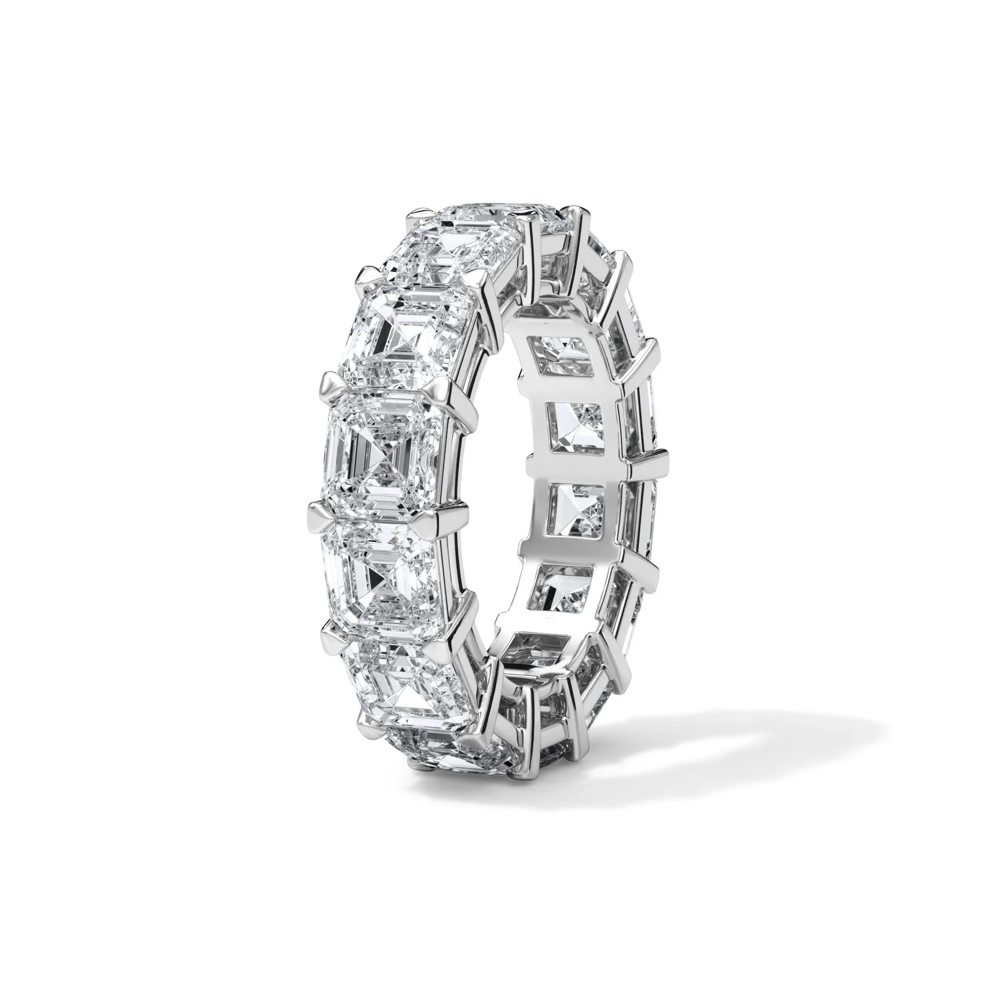 10 1/2 CT. Tw. Lab Grown Diamond Asscher-Cut Eternity Band Ring Platinum White Size 8.5 3mm - Image 3
