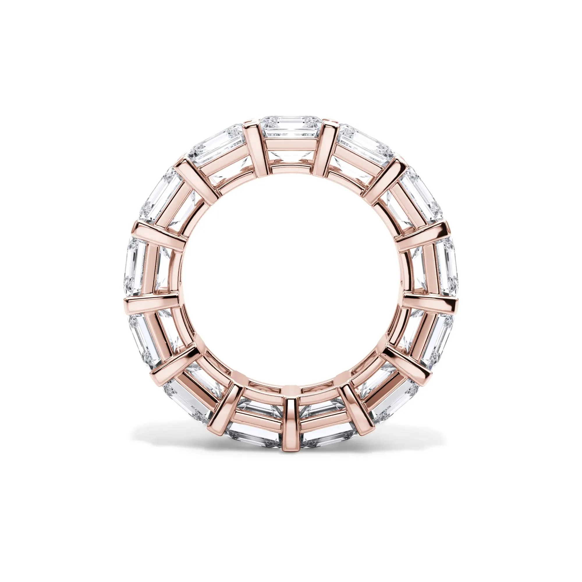 13 CT. Tw. Lab Grown Diamond Asscher-Cut Eternity Band Ring 18K Rose Gold Size 4.5 3mm - Image 2