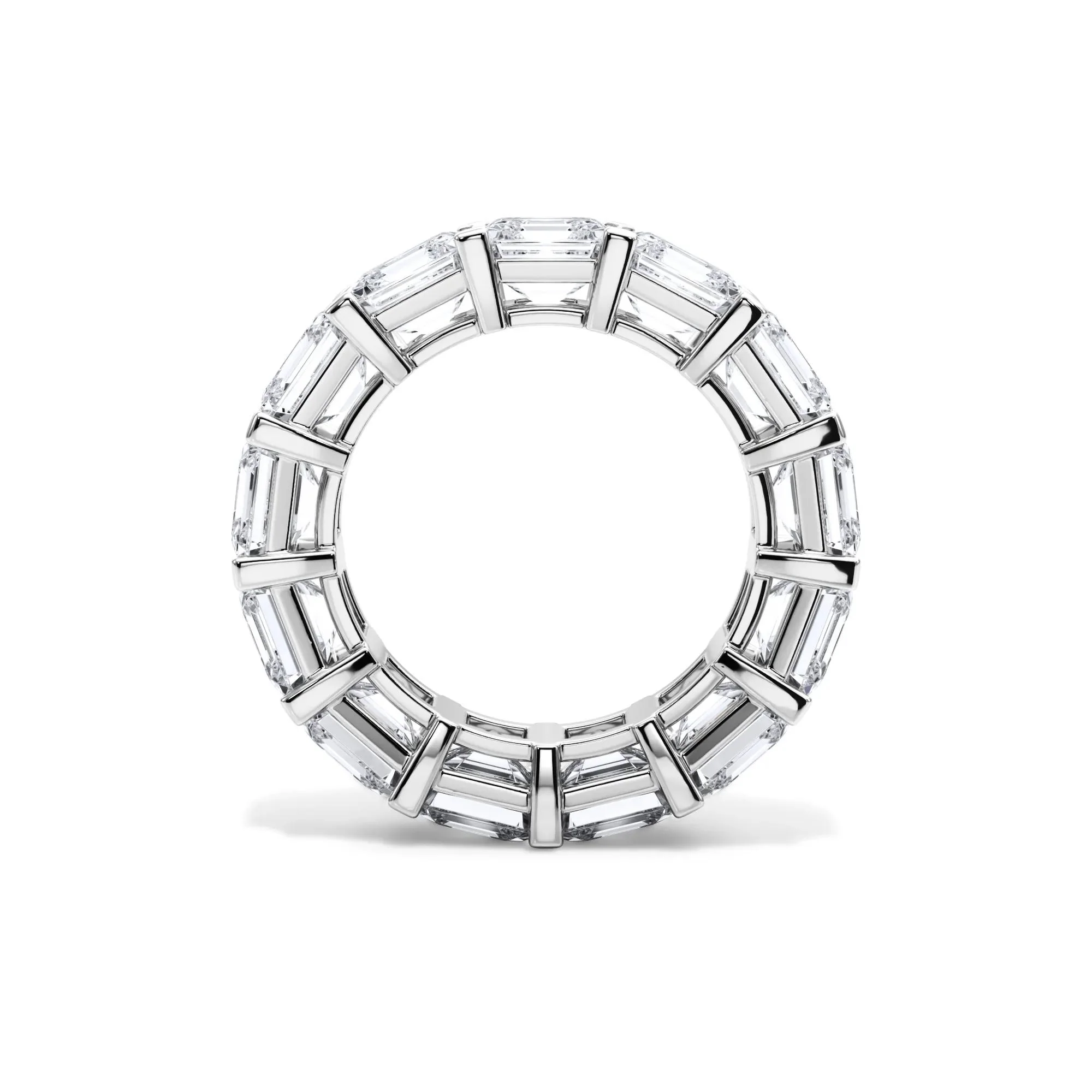 13 CT. Tw. Lab Grown Diamond Asscher-Cut Eternity Band Ring 18K White Gold Size 7 3mm - Image 2