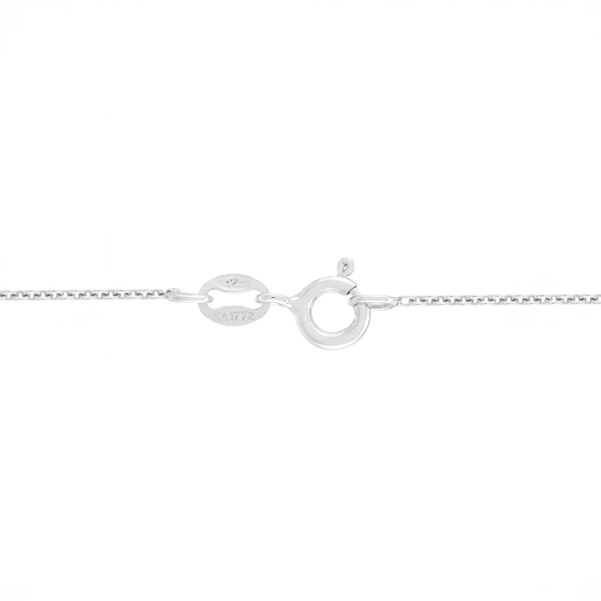 Lab-Created Ruby & Lab-Created White Sapphire Pendant Necklace .925 Sterling Silver Size 18" - Image 3