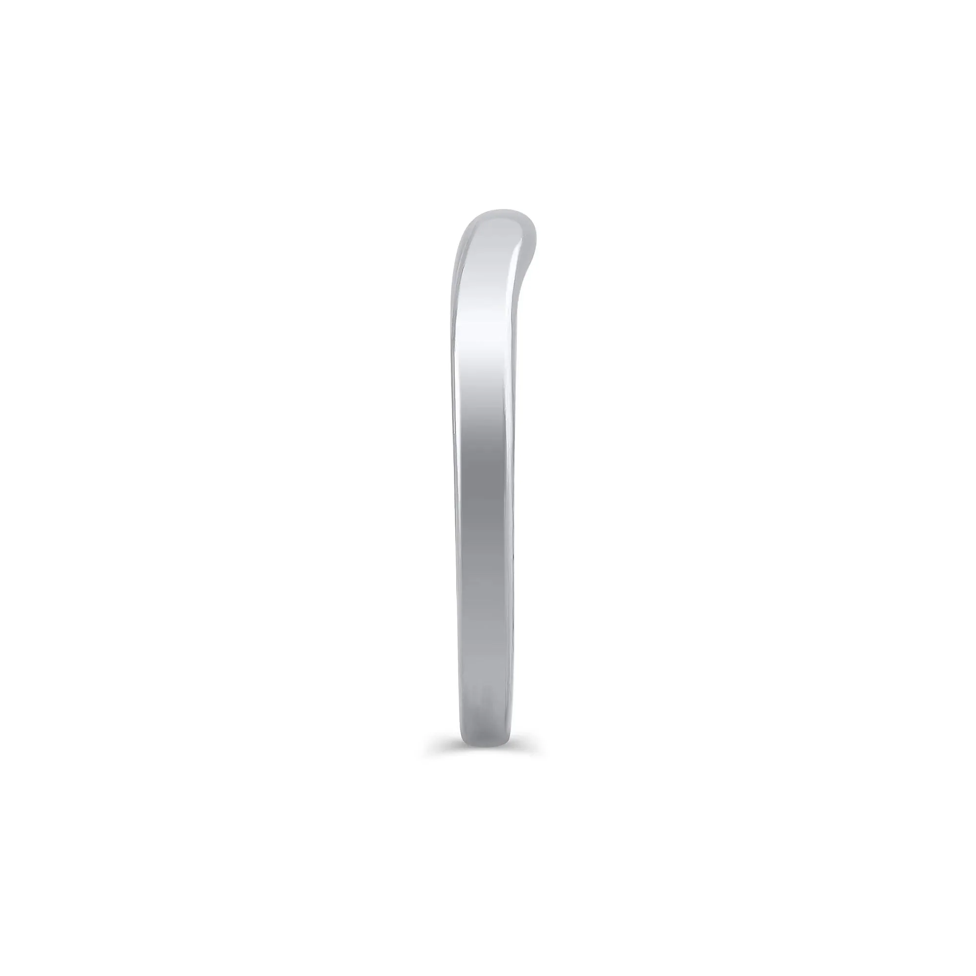 Contour Wedding Band Ring 14K White Gold Size 6 2.5mm - Image 3