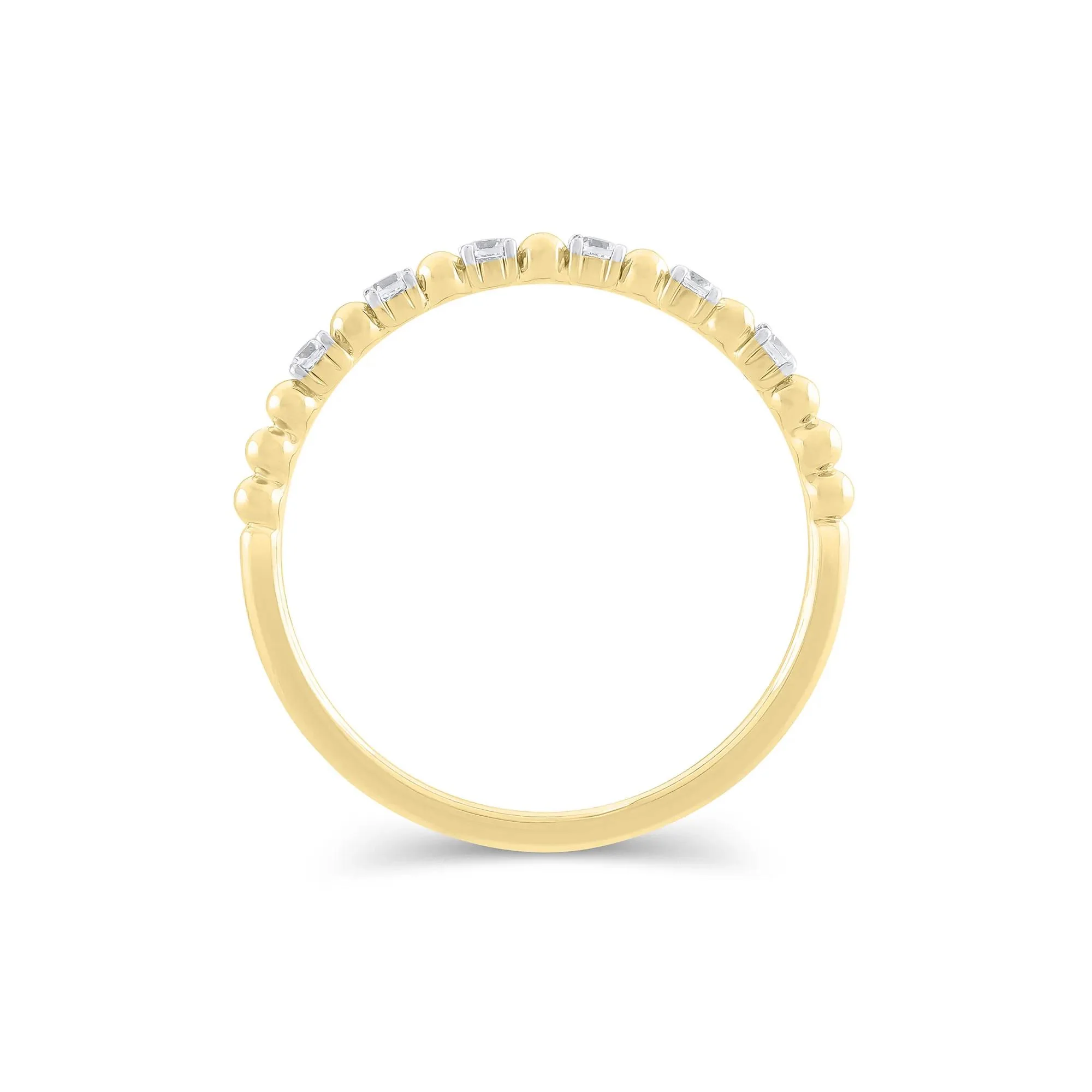1/10 CT. Tw. Lab Grown Diamond Round Stacking Ring 10K Yellow Gold Size 7 1.5mm - Image 2