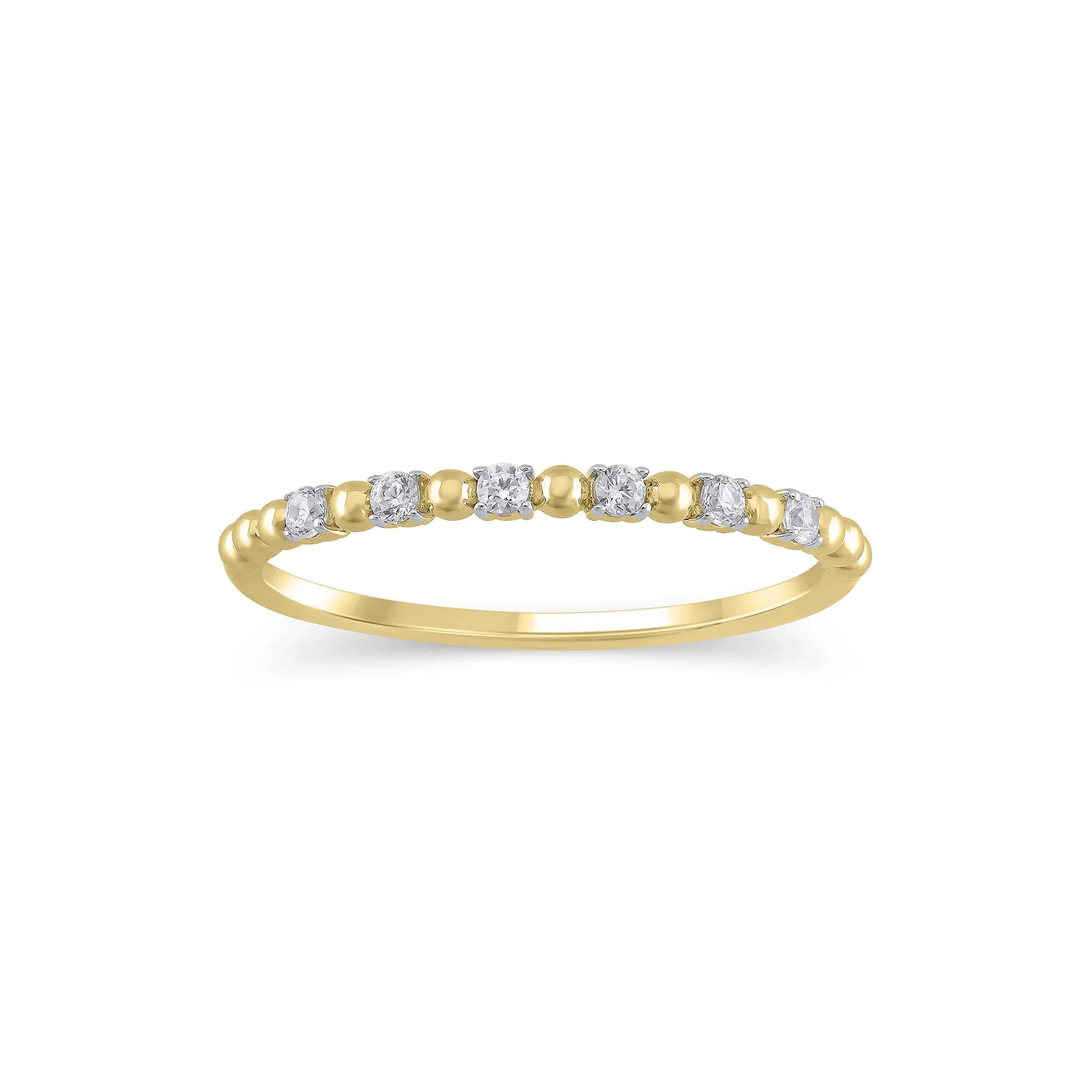 1/10 CT. Tw. Lab Grown Diamond Round Stacking Ring 10K Yellow Gold Size 8.5 1.5mm