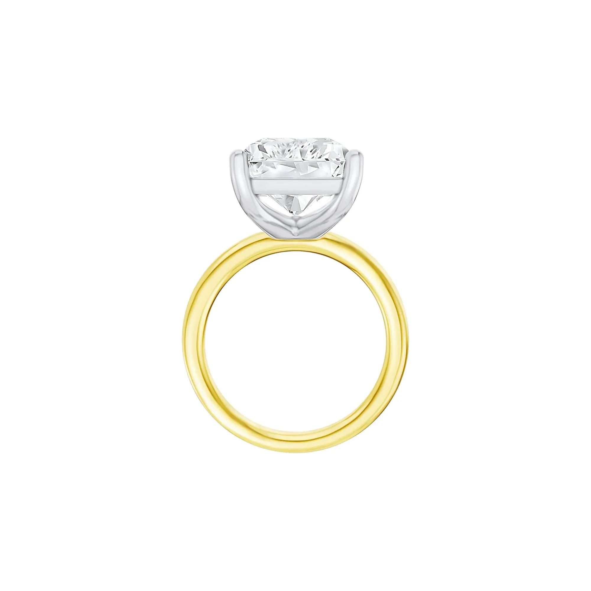 Lab Grown Diamond Radiant-Cut Solitaire Ring 14K Yellow & White Gold (10 CT.) Size 10 2mm - Image 2