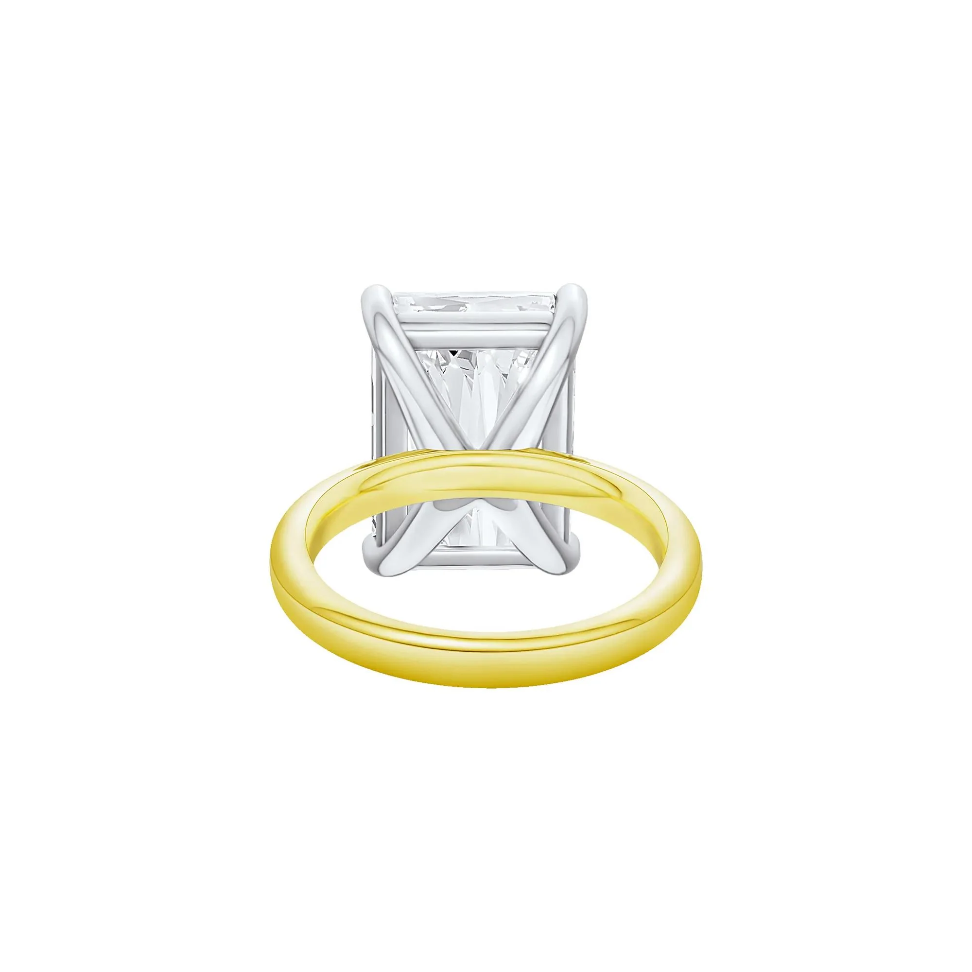 Lab Grown Diamond Radiant-Cut Solitaire Ring 14K Yellow & White Gold (10 CT.) Size 11.5 2mm - Image 4