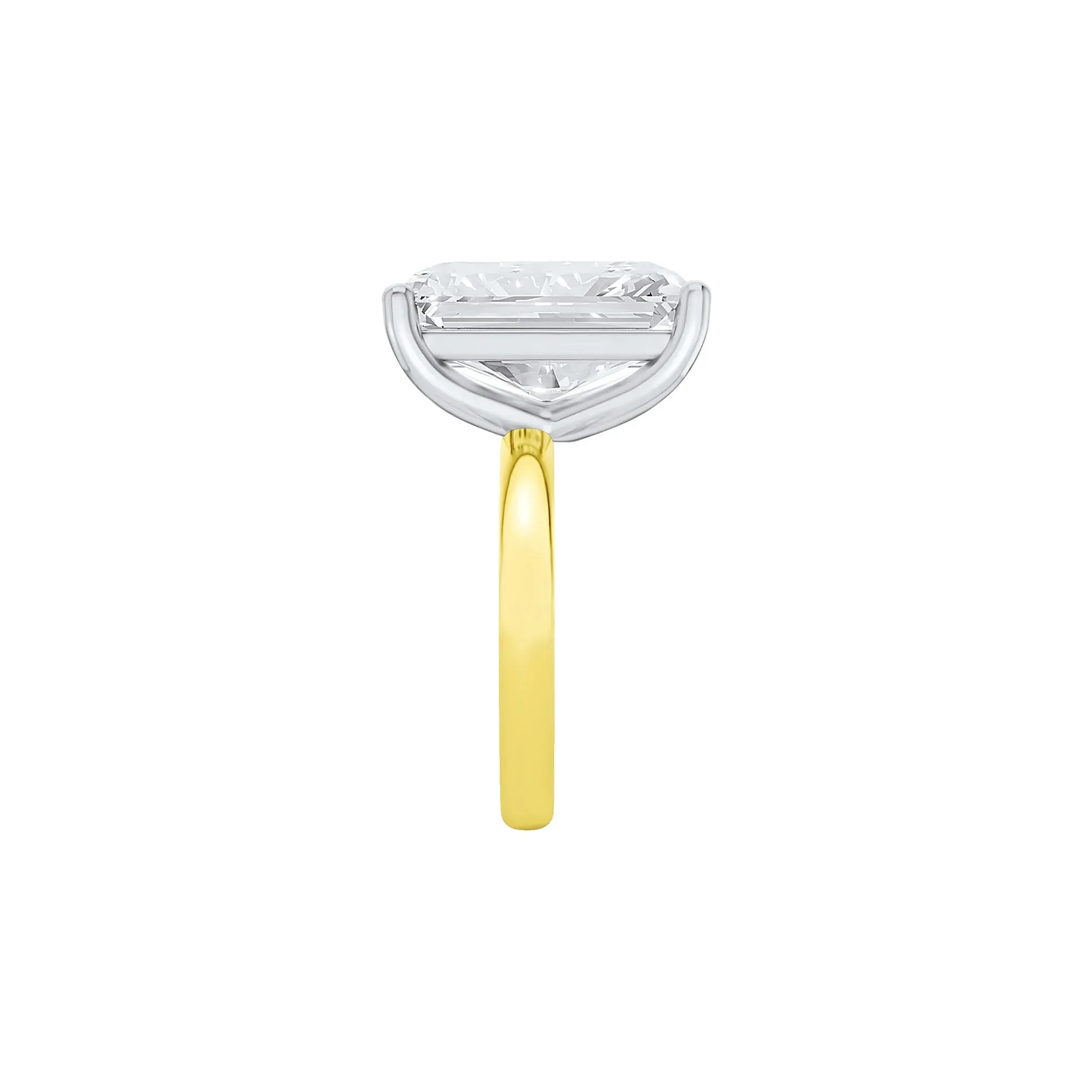 Lab Grown Diamond Radiant-Cut Solitaire Ring 14K Yellow & White Gold (10 CT.) Size 6 2mm - Image 3