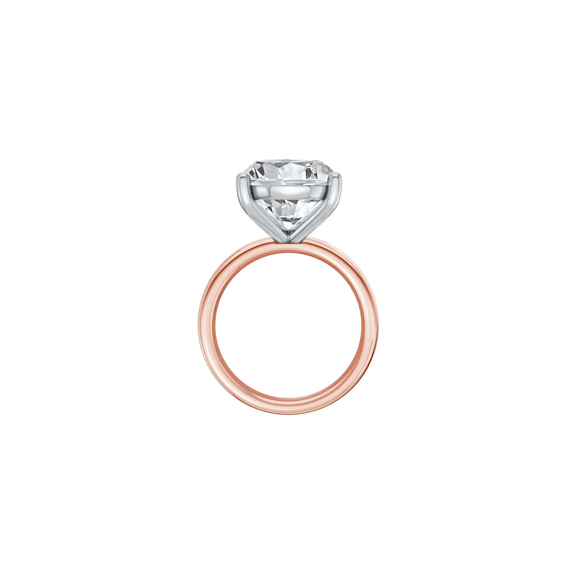 Lab Grown Diamond Oval Solitaire Ring 14K Rose & White Gold (7 CT.) Size 12 2mm - Image 2