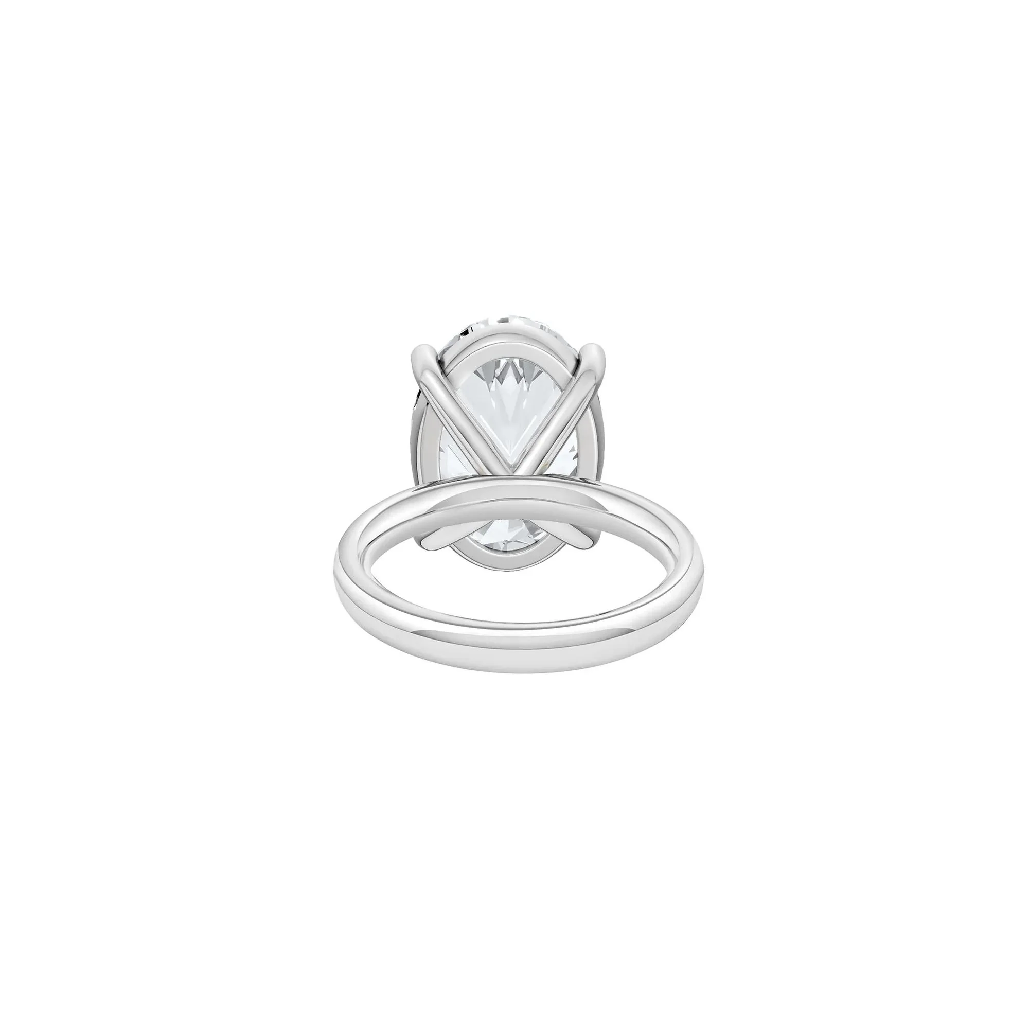 Lab Grown Diamond Oval Solitaire Ring 14K White Gold (7 CT.) Size 4.5 2mm - Image 4