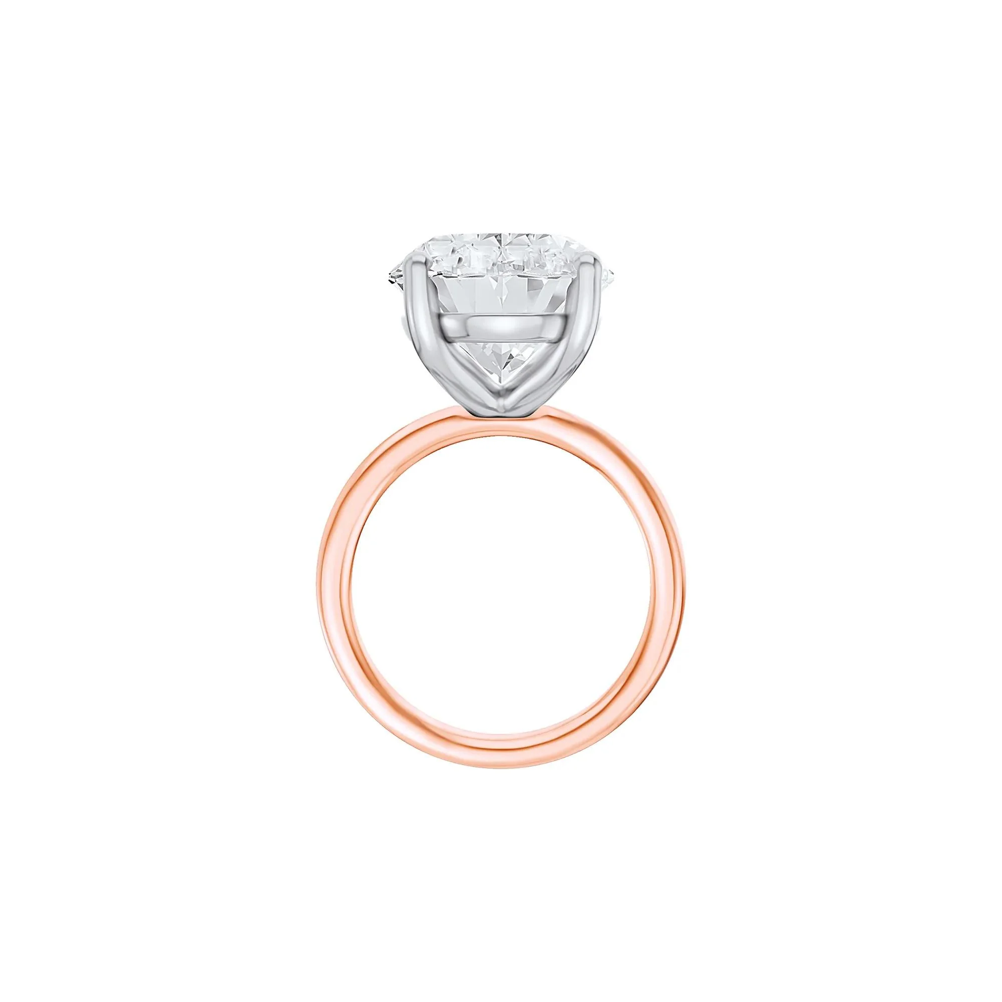 Lab Grown Diamond Oval Solitaire Ring 14K Rose & White Gold (8 CT.) Size 5 2mm - Image 2