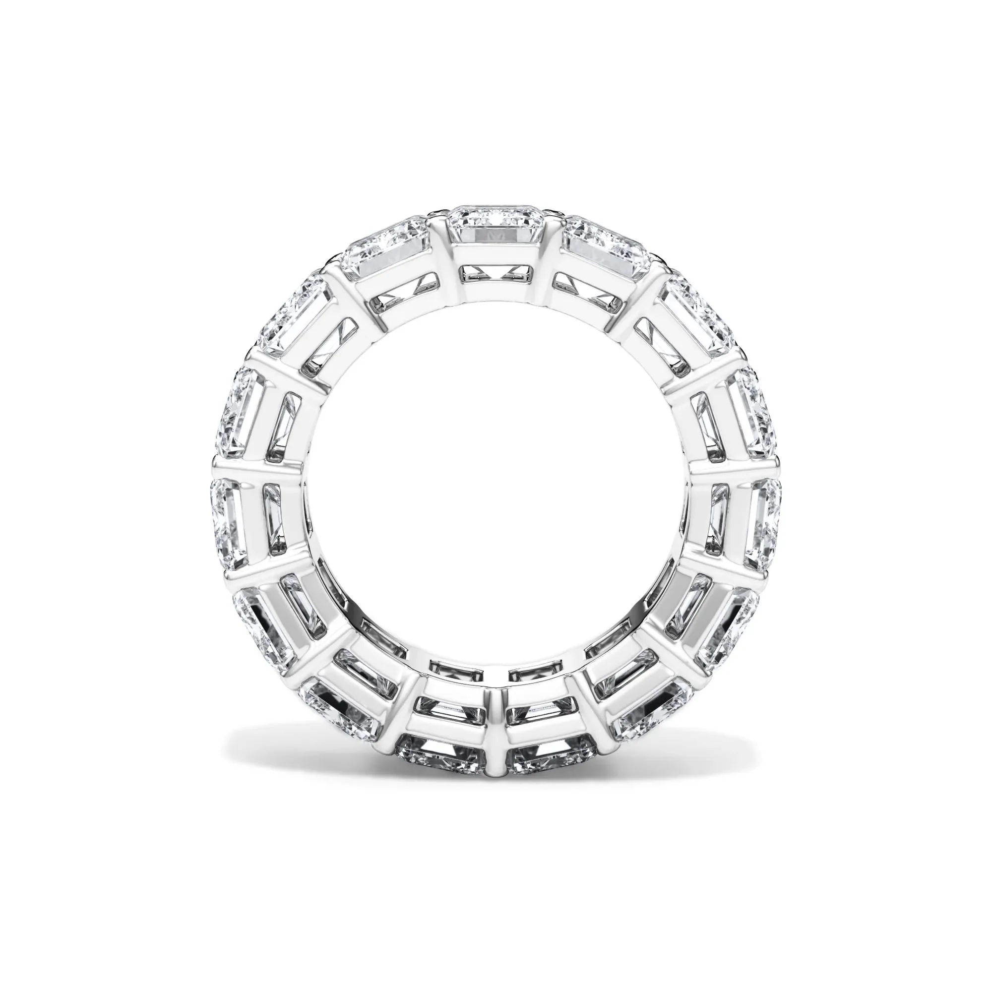 15 CT. Tw. Lab Grown Diamond Emerald-Cut Eternity Band Ring 18K White Gold Size 5 3mm - Image 2