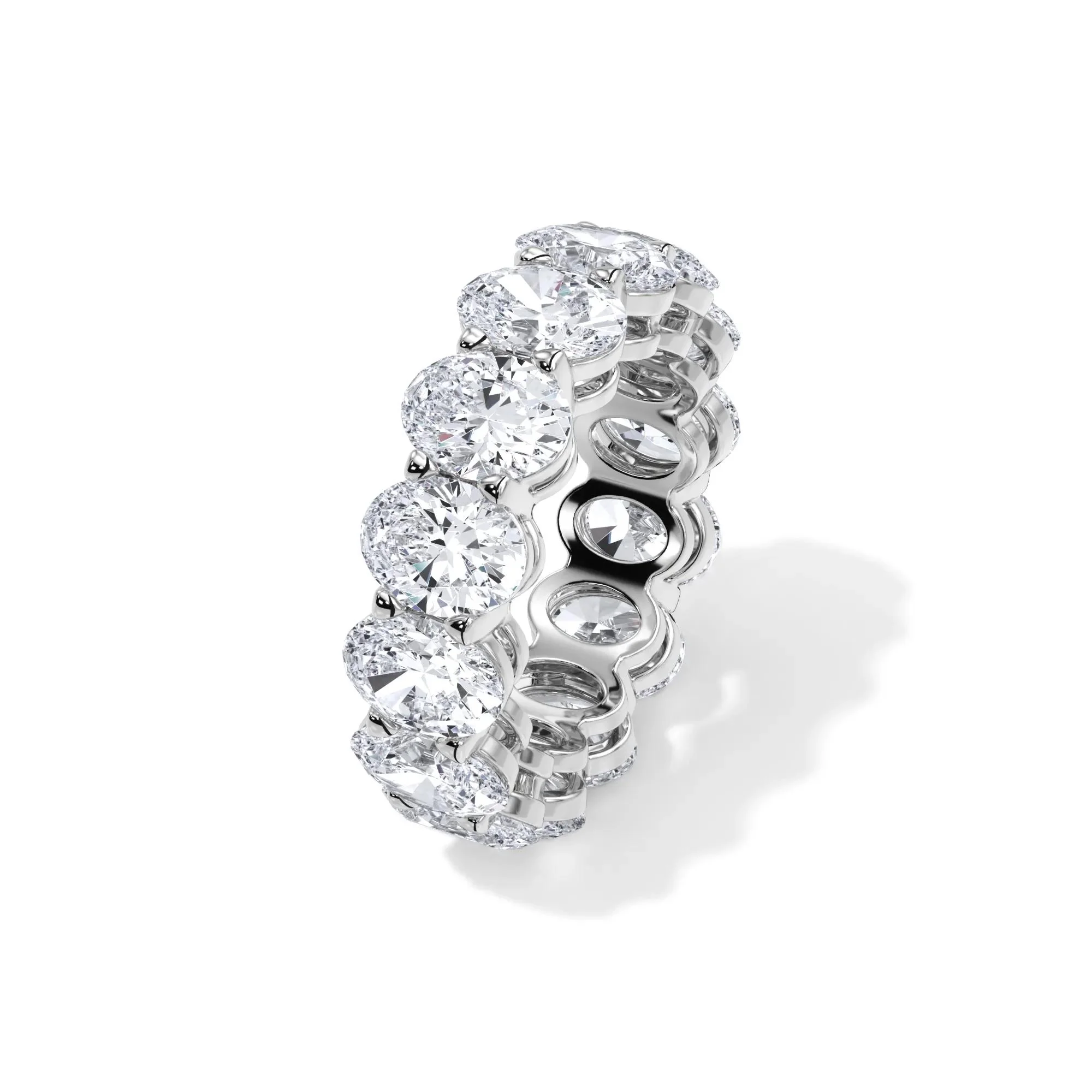 10 1/2 CT. Tw. Lab Grown Diamond Oval Eternity Band Ring Platinum White Size 5.5 3mm - Image 4