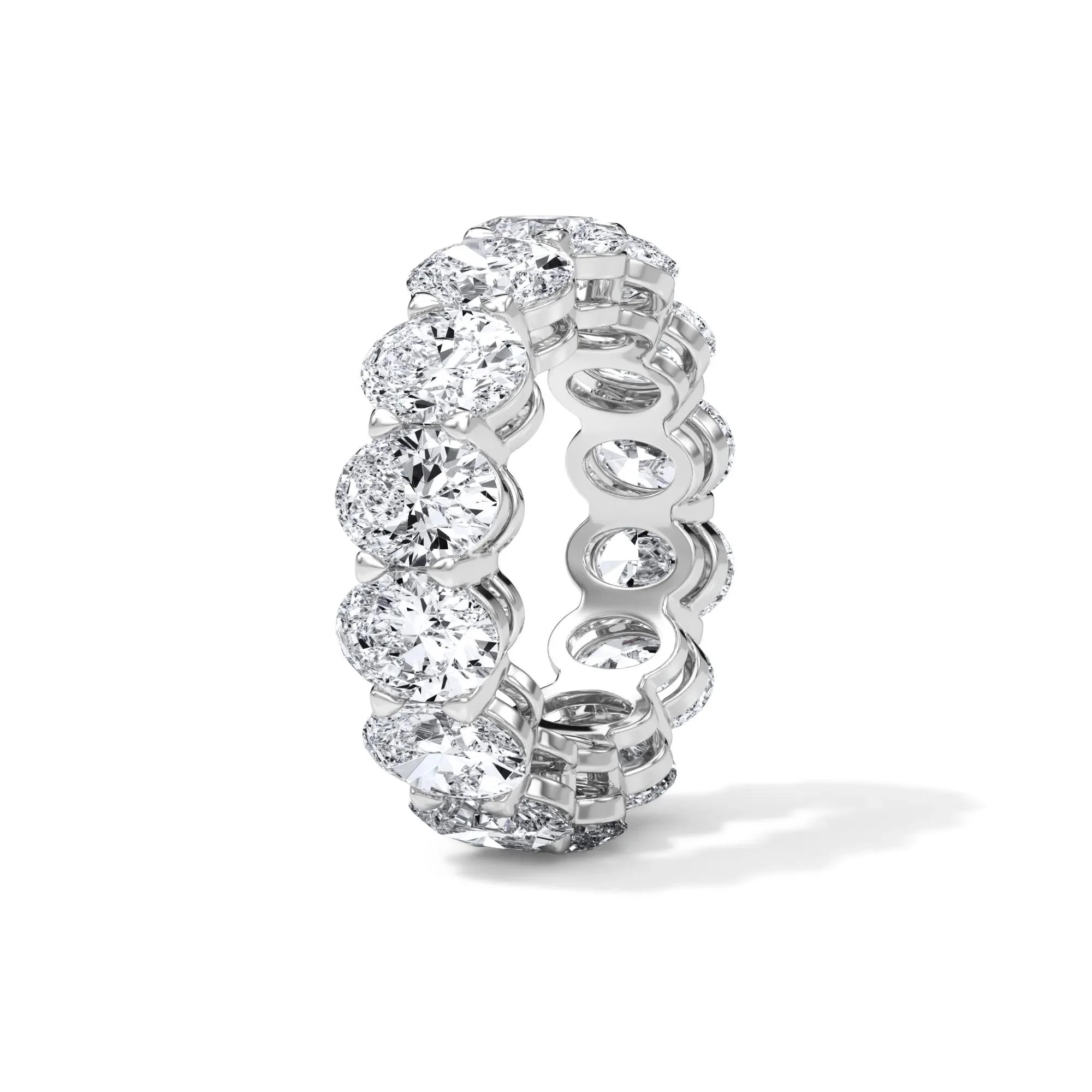 10 1/2 CT. Tw. Lab Grown Diamond Oval Eternity Band Ring Platinum White Size 7 3mm - Image 3