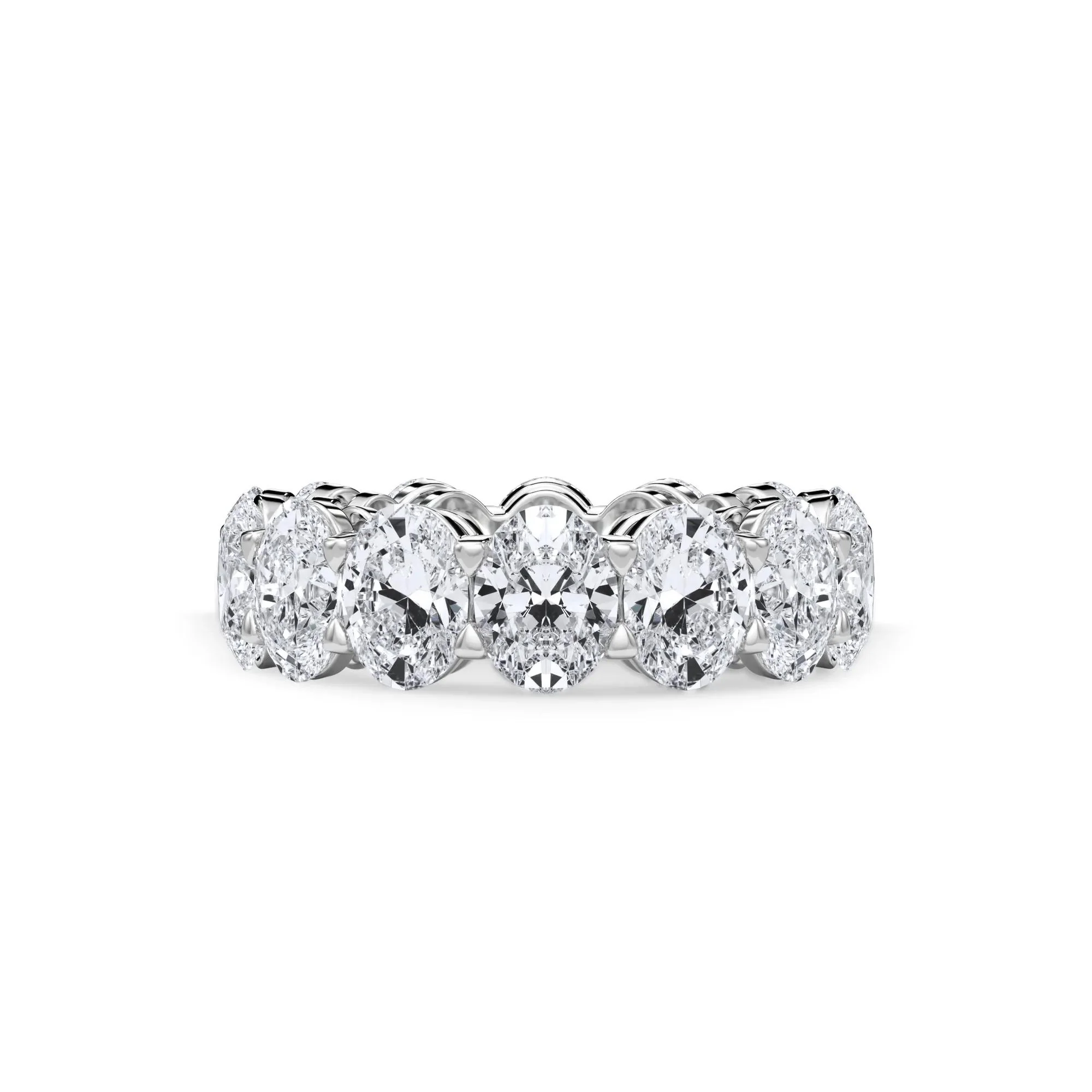10 1/2 CT. Tw. Lab Grown Diamond Oval Eternity Band Ring Platinum White Size 7.5 3mm