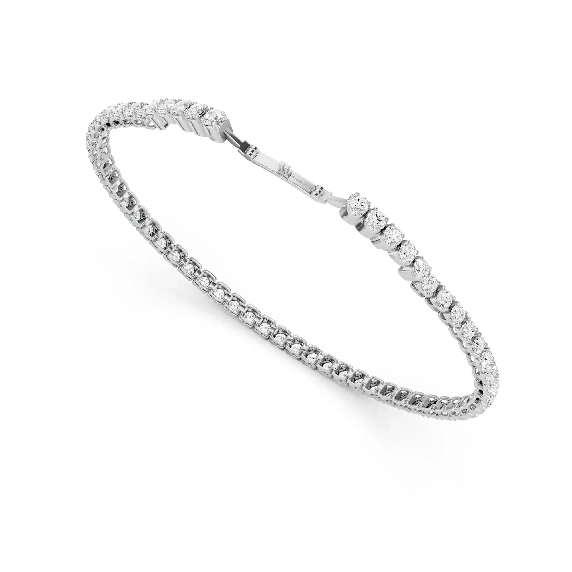 5 CT. Tw. Lab Grown Diamond Tennis Bracelet 14K White Gold Size 3.90mm - Image 3